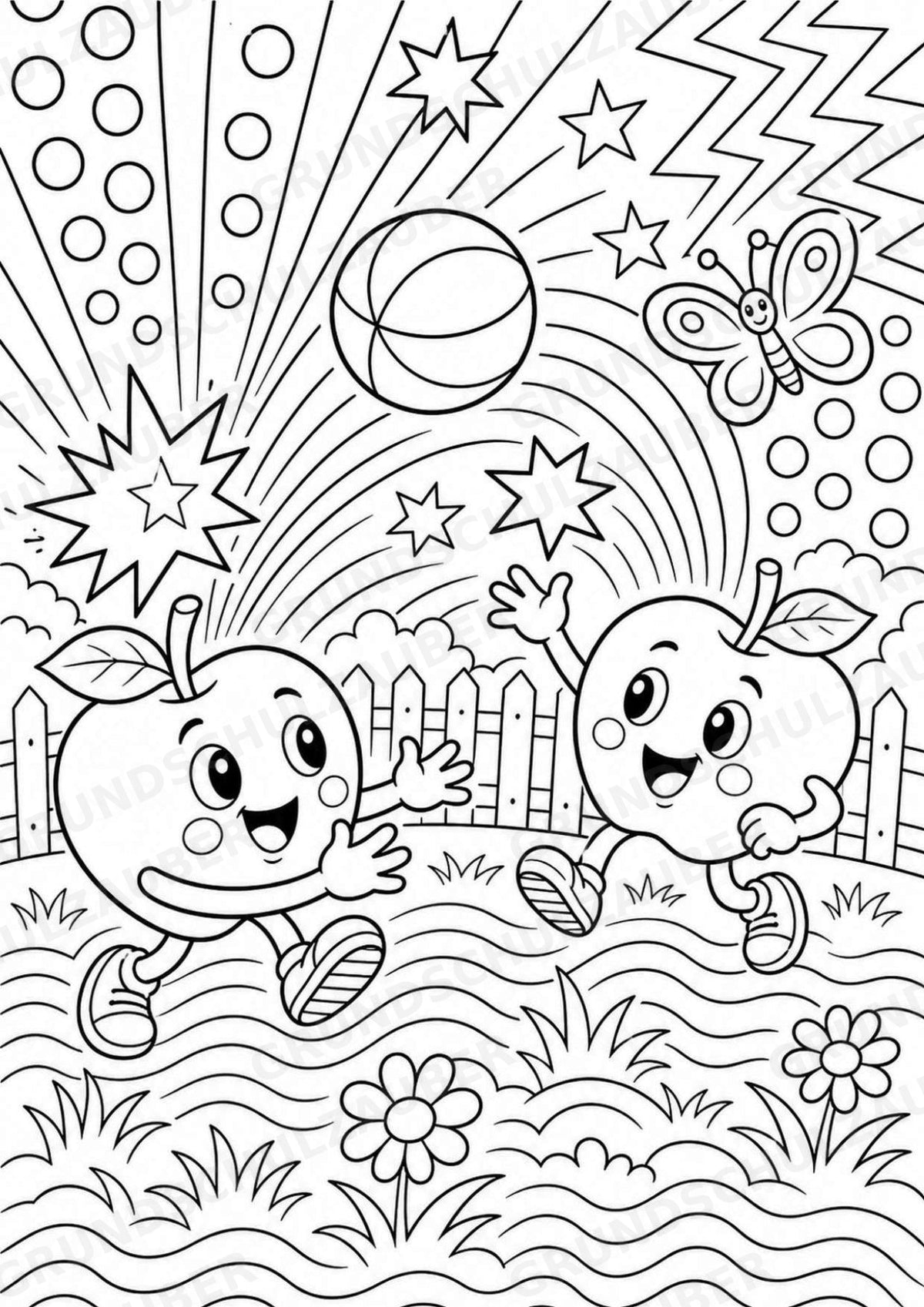 Apfel POP Art Ausmalbilder 15 Malvorlagen – Materialseite 11