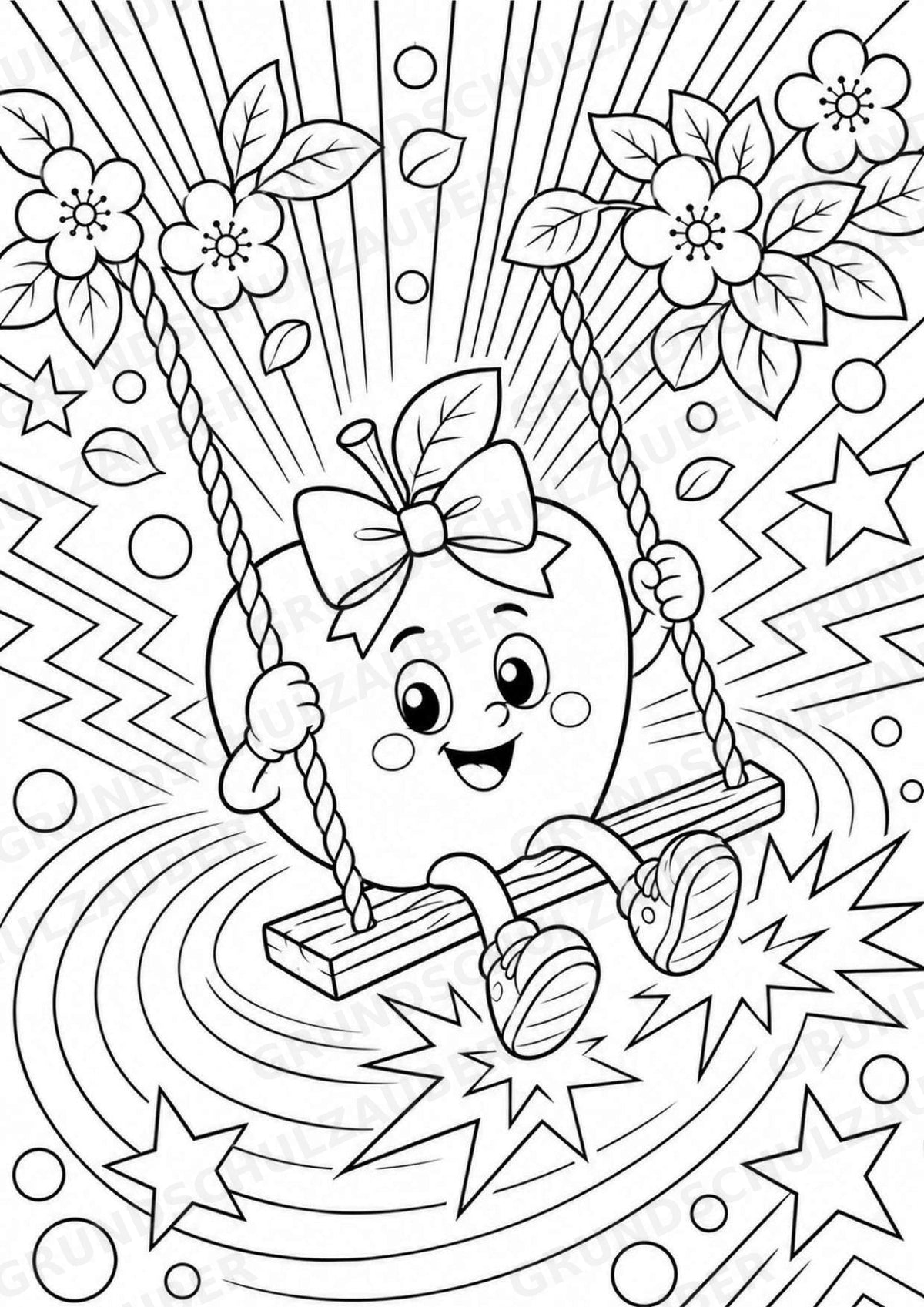 Apfel POP Art Ausmalbilder 15 Malvorlagen – Materialseite 13