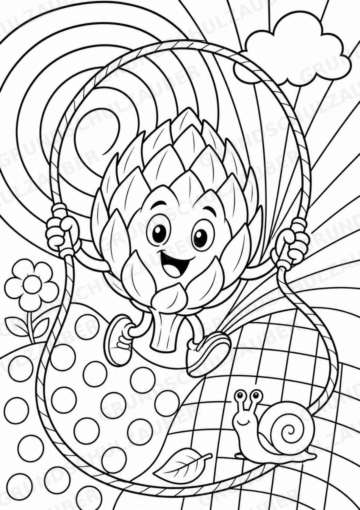 Artischocke POP Art Ausmalbilder 15 Malvorlagen – Materialseite 6
