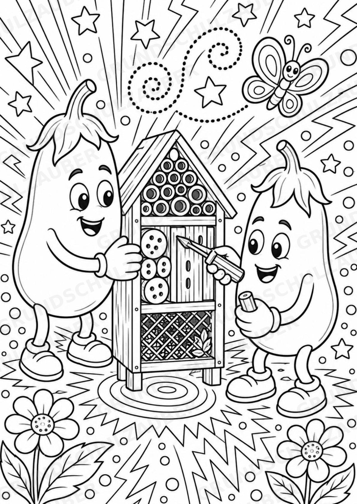 Aubergine POP Art Ausmalbilder 15 Malvorlagen – Materialseite 5