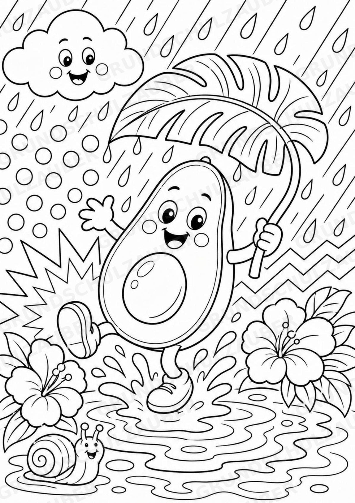 Avocado POP Art Ausmalbilder 15 Malvorlagen – Materialseite 9