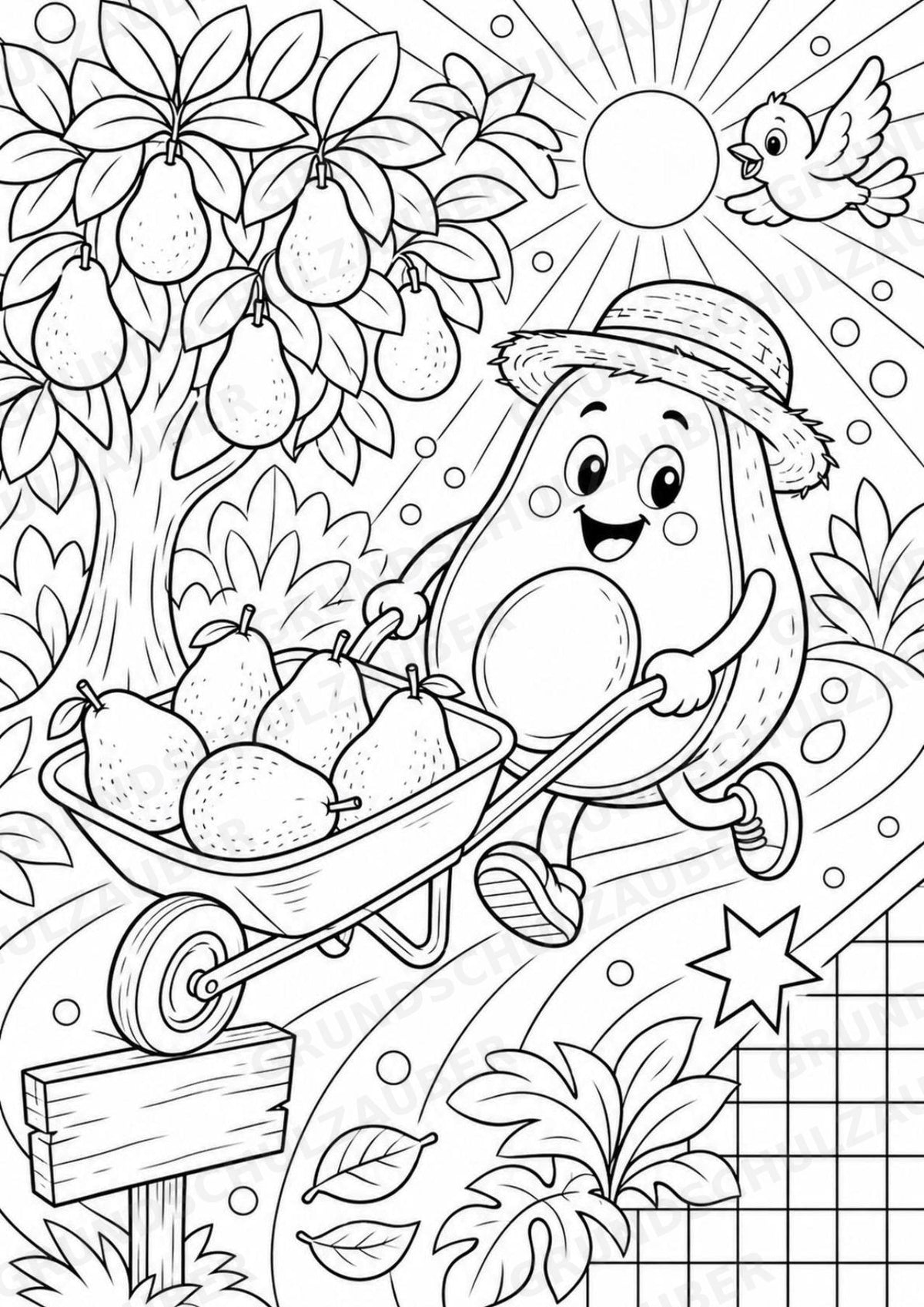 Avocado POP Art Ausmalbilder 15 Malvorlagen – Materialseite 10