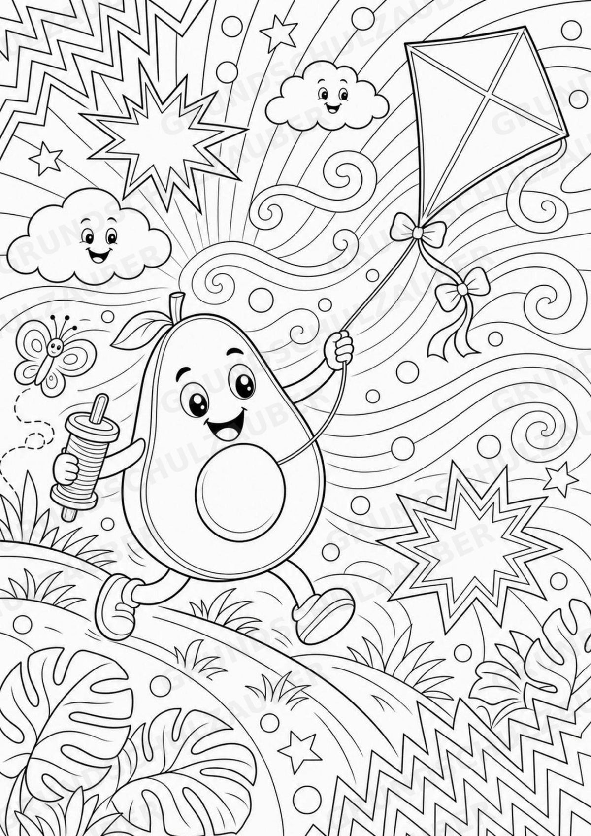 Avocado POP Art Ausmalbilder 15 Malvorlagen – Materialseite 16