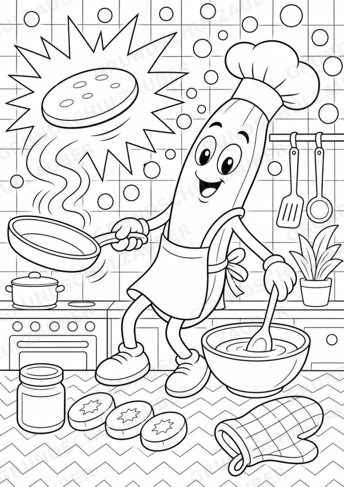 Banane POP Art Ausmalbilder 15 Malvorlagen – Materialseite 5