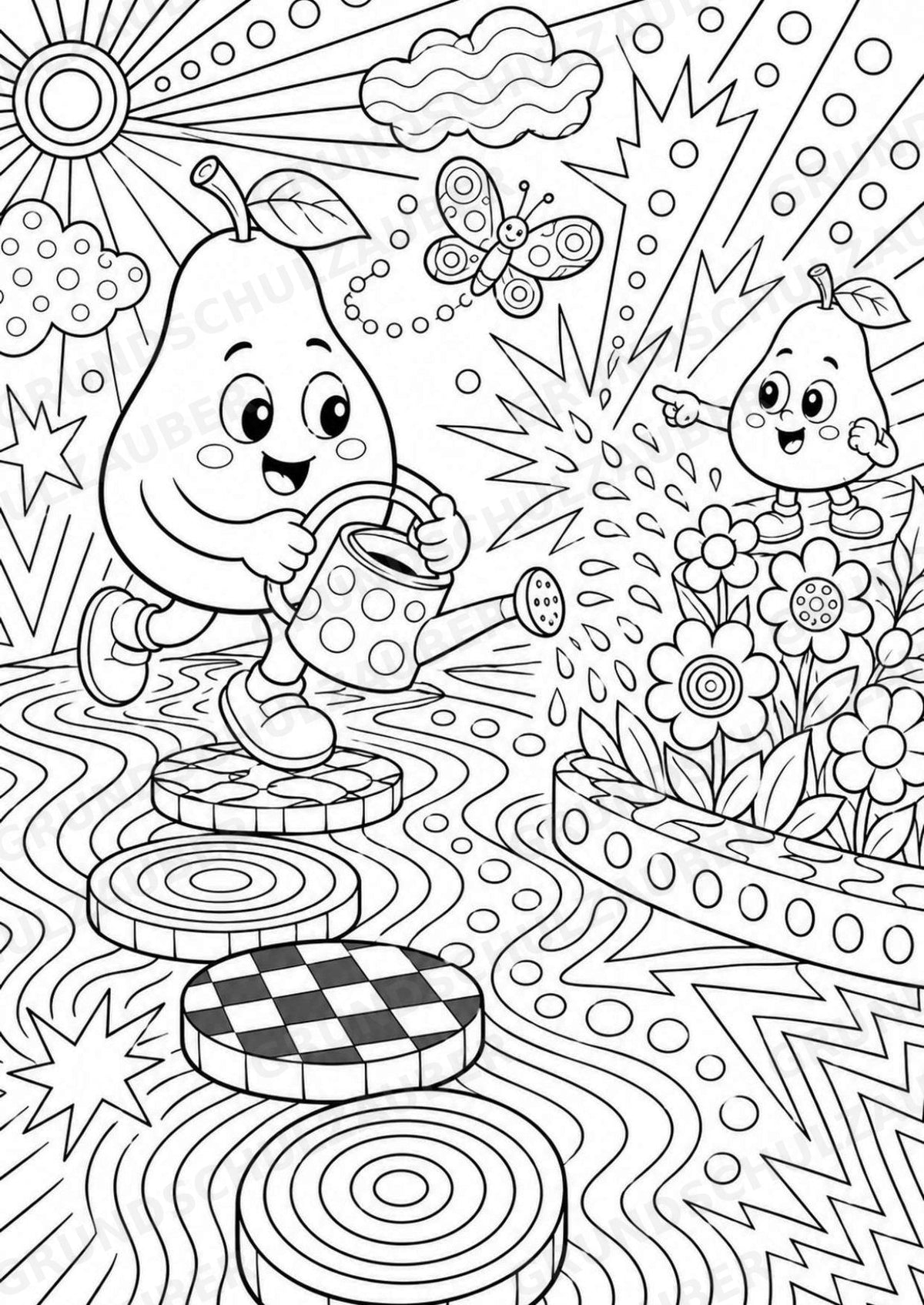 Birne POP Art Ausmalbilder 15 Malvorlagen – Materialseite 15