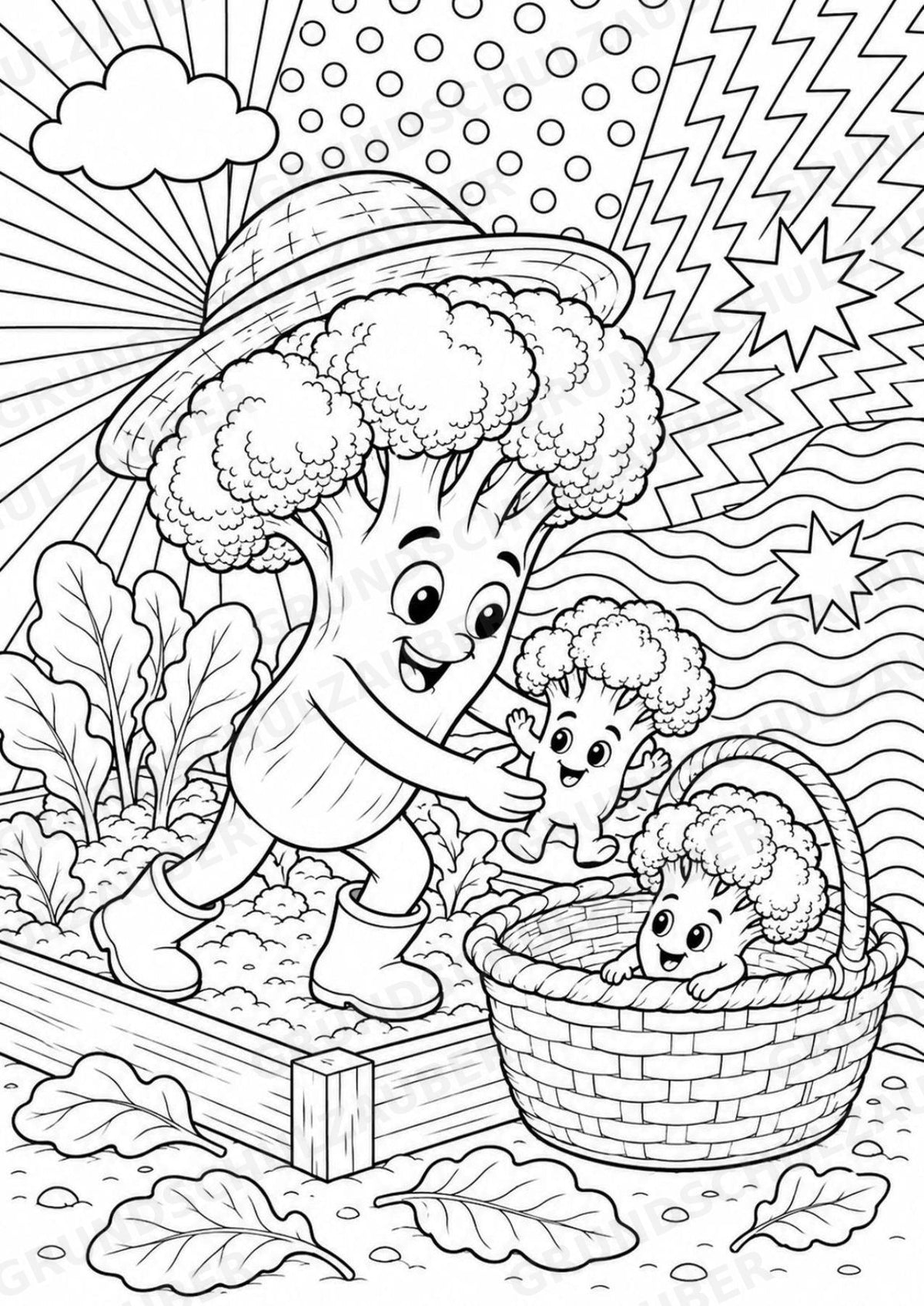 Brokkoli POP Art Ausmalbilder 15 Malvorlagen – Materialseite 4