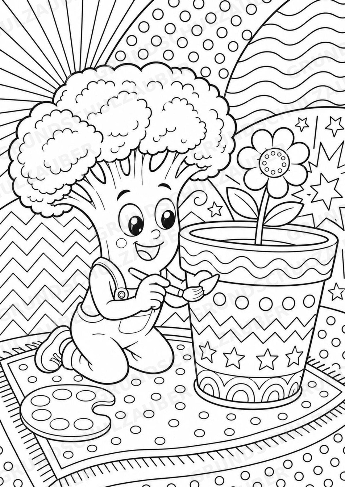 Brokkoli POP Art Ausmalbilder 15 Malvorlagen – Materialseite 8