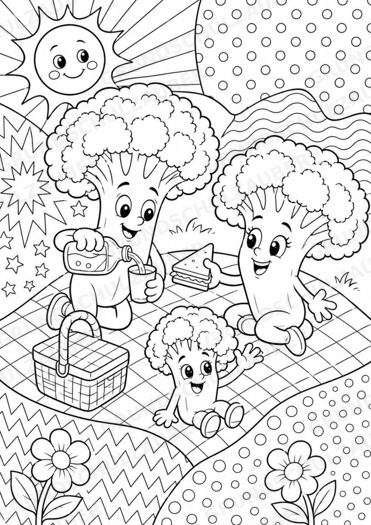 Brokkoli POP Art Ausmalbilder 15 Malvorlagen – Materialseite 14