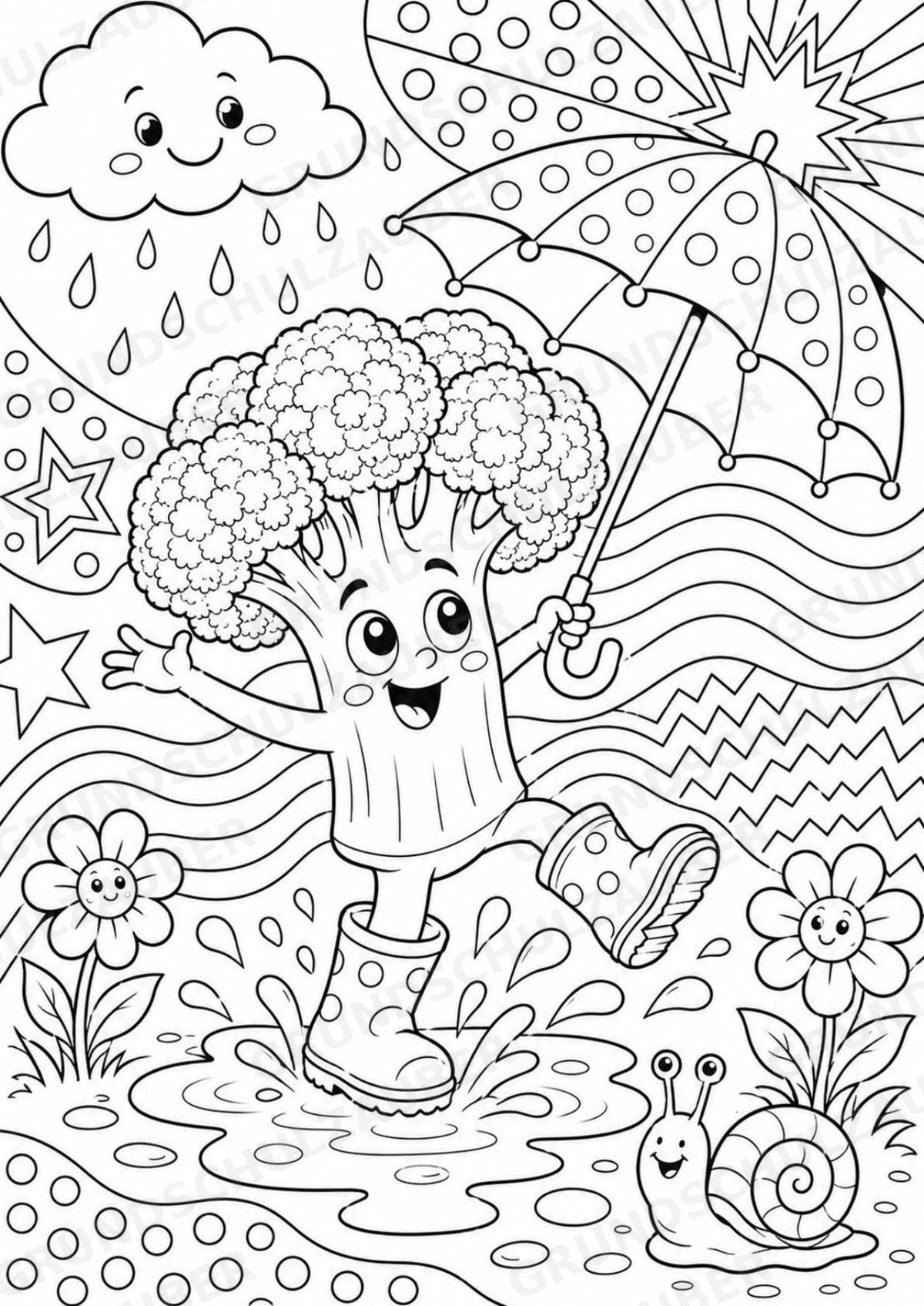 Brokkoli POP Art Ausmalbilder 15 Malvorlagen – Materialseite 16