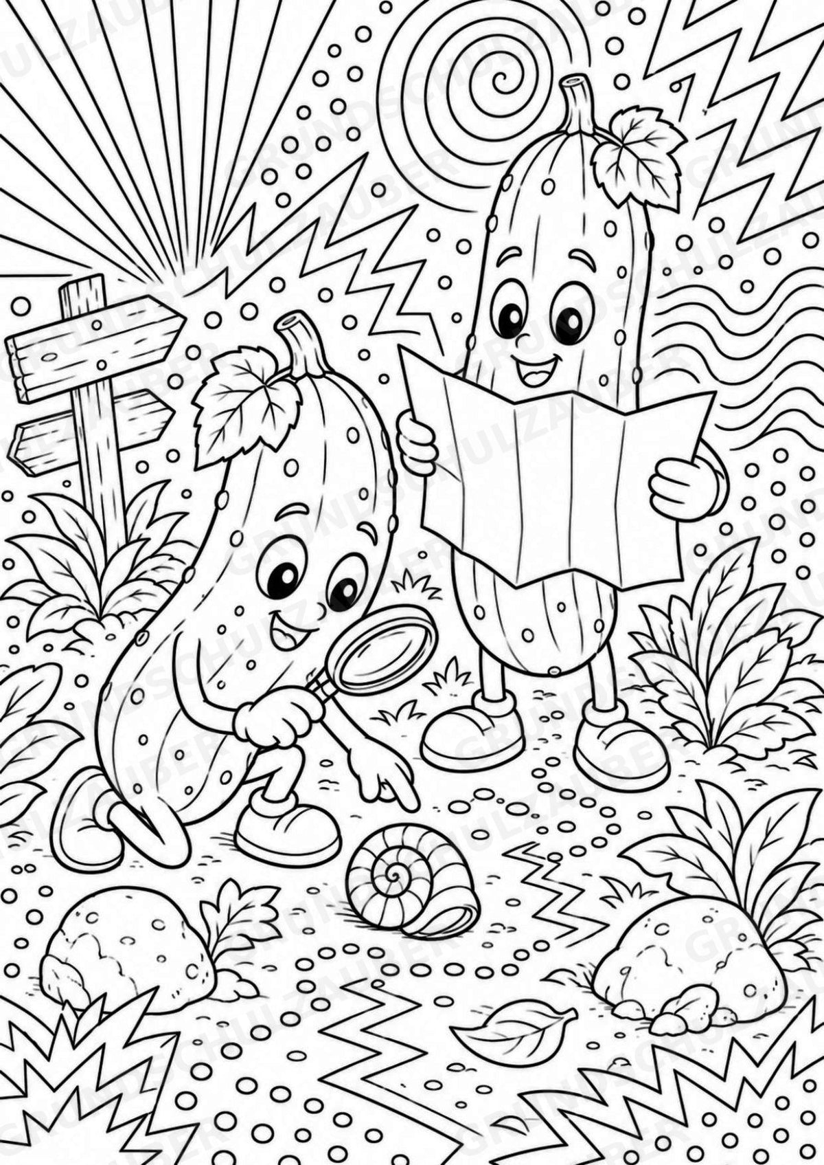 Gurke POP Art Ausmalbilder 15 Malvorlagen – Materialseite 5