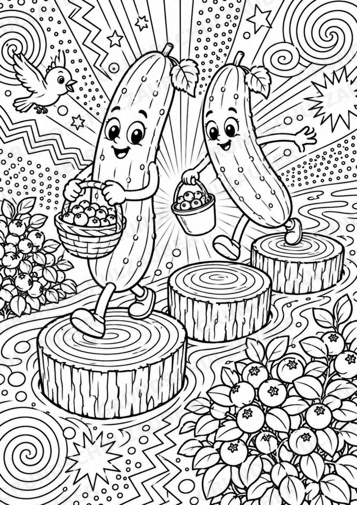 Gurke POP Art Ausmalbilder 15 Malvorlagen – Materialseite 9