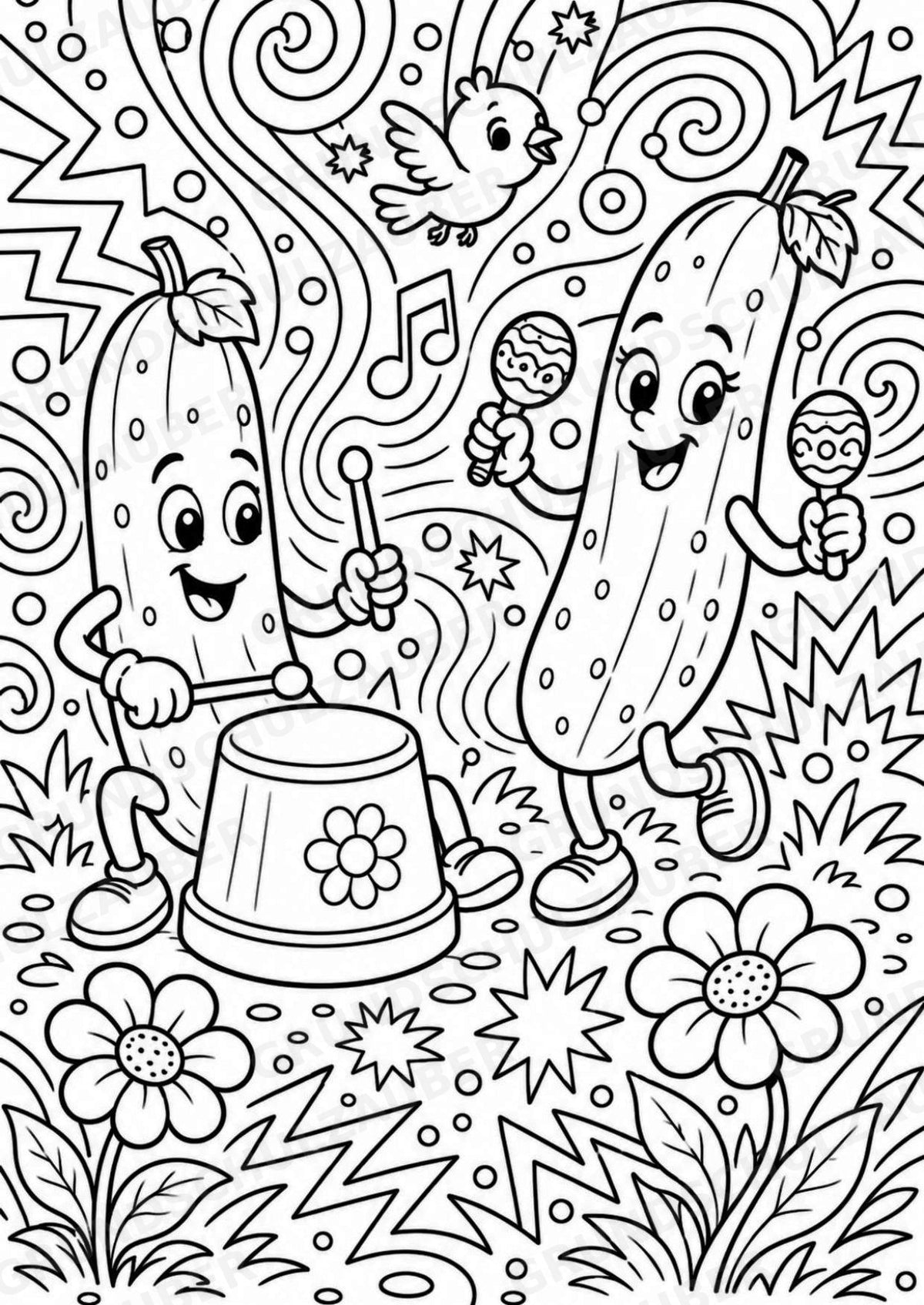 Gurke POP Art Ausmalbilder 15 Malvorlagen – Materialseite 10