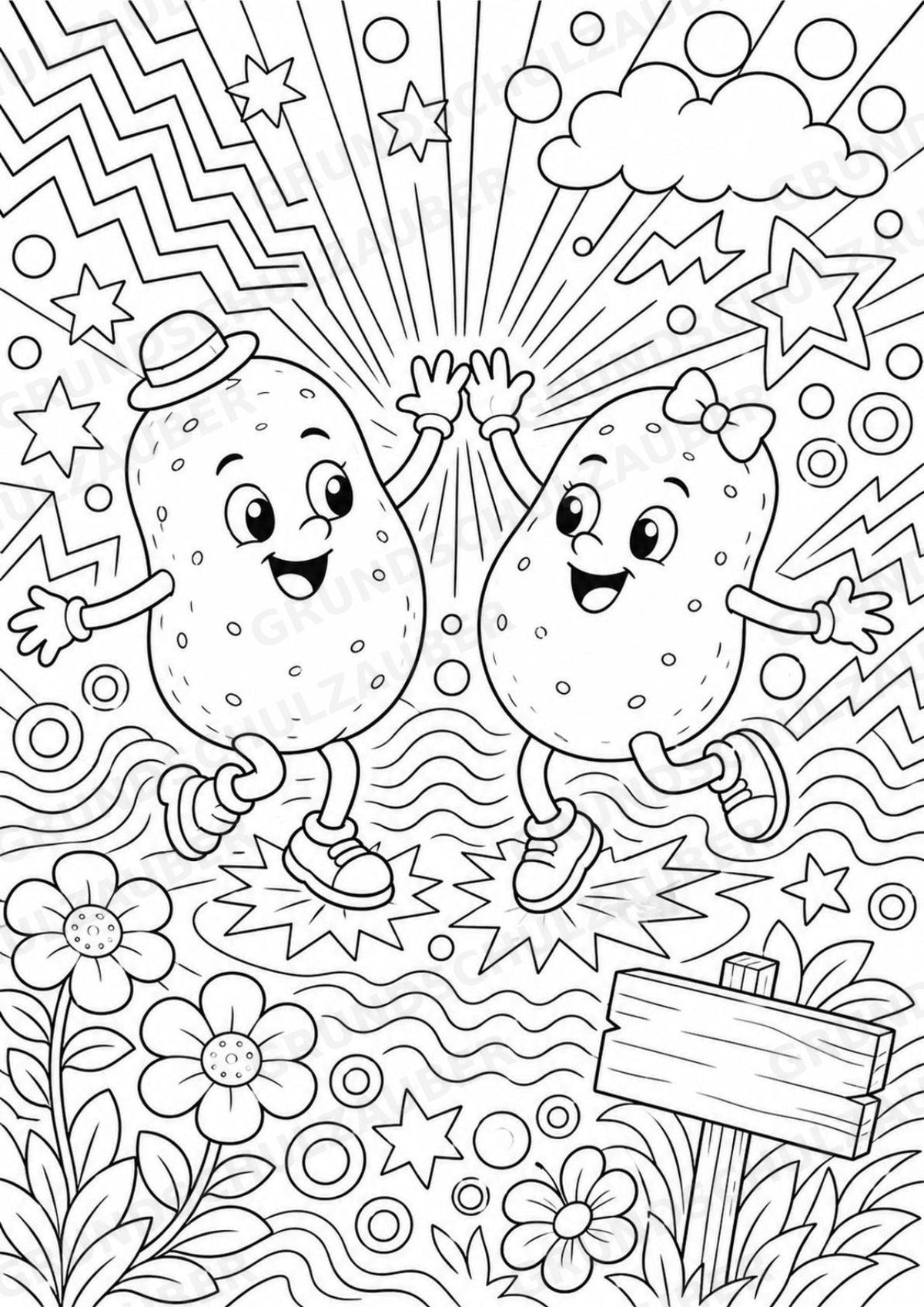 Kartoffel POP Art Ausmalbilder 15 Malvorlagen – Materialseite 3