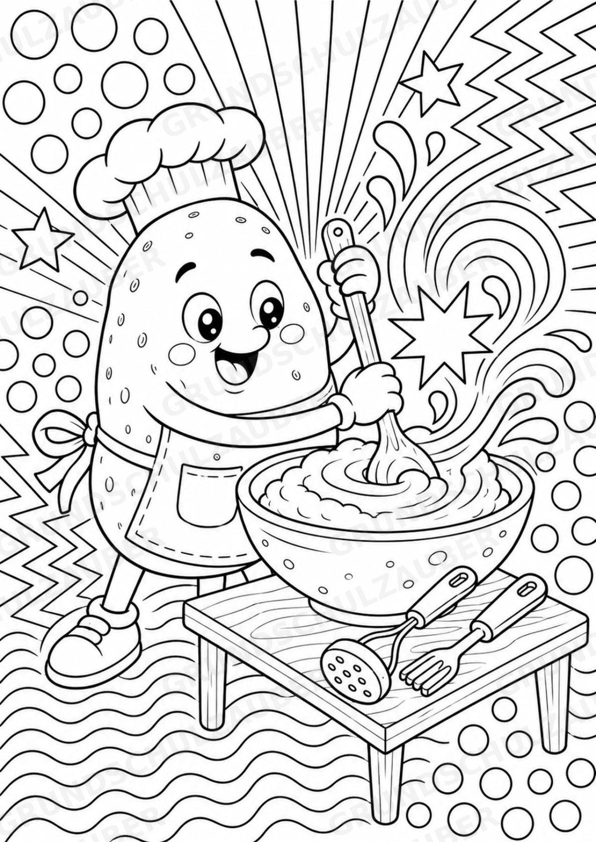 Kartoffel POP Art Ausmalbilder 15 Malvorlagen – Materialseite 6