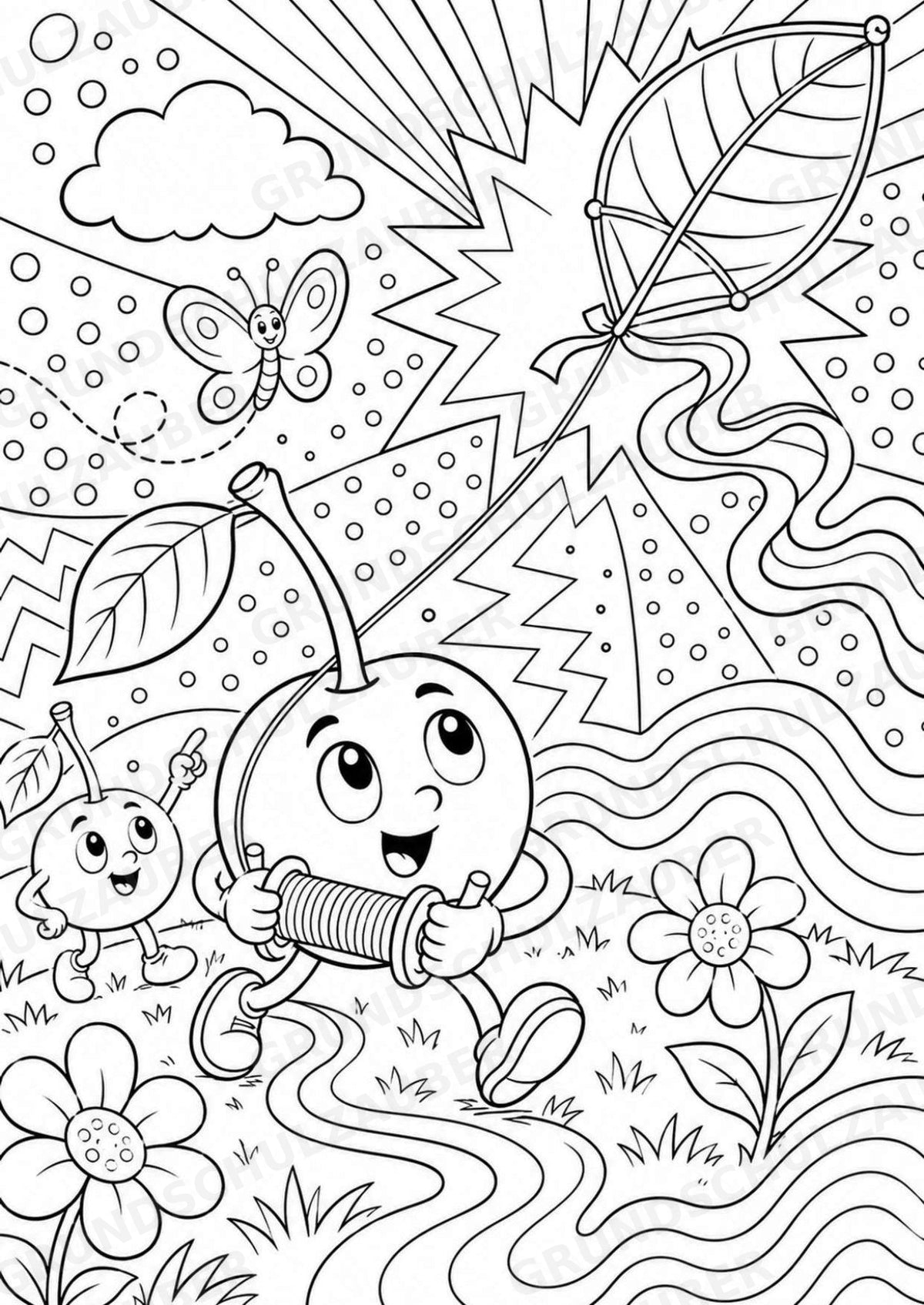 Kirsche POP Art Ausmalbilder 15 Malvorlagen – Materialseite 8