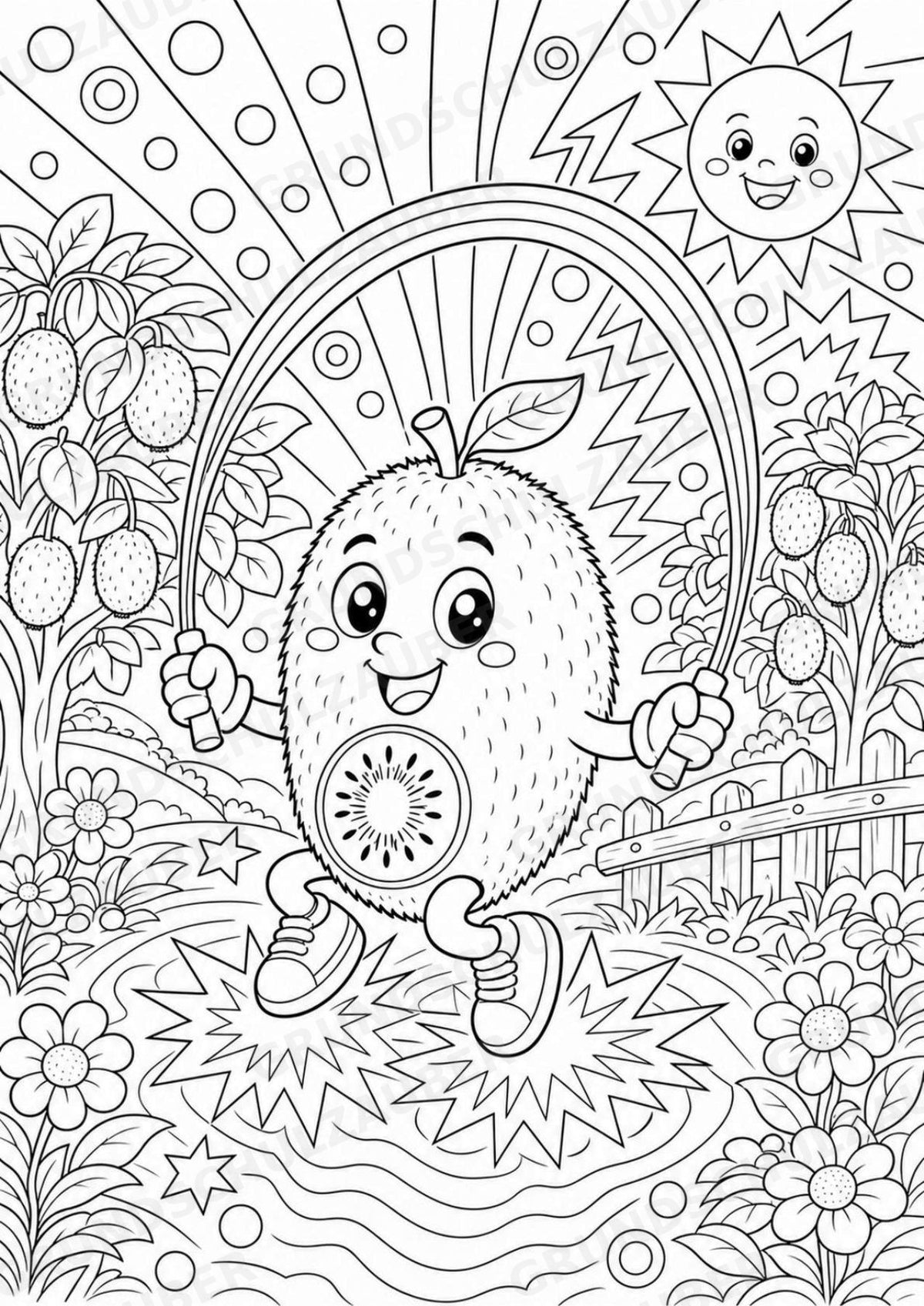 Kiwi POP Art Ausmalbilder 15 Malvorlagen – Materialseite 2
