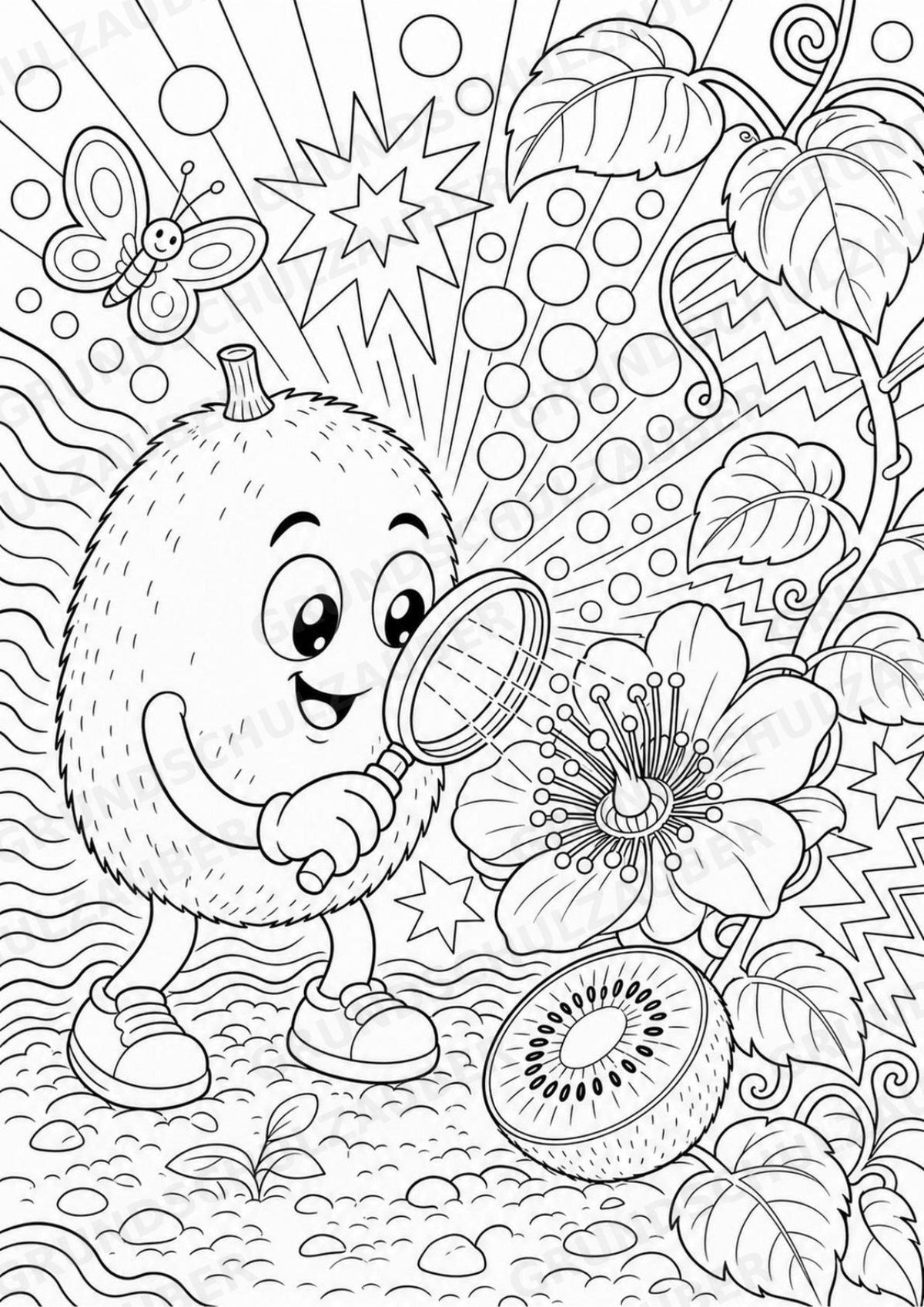 Kiwi POP Art Ausmalbilder 15 Malvorlagen – Materialseite 5
