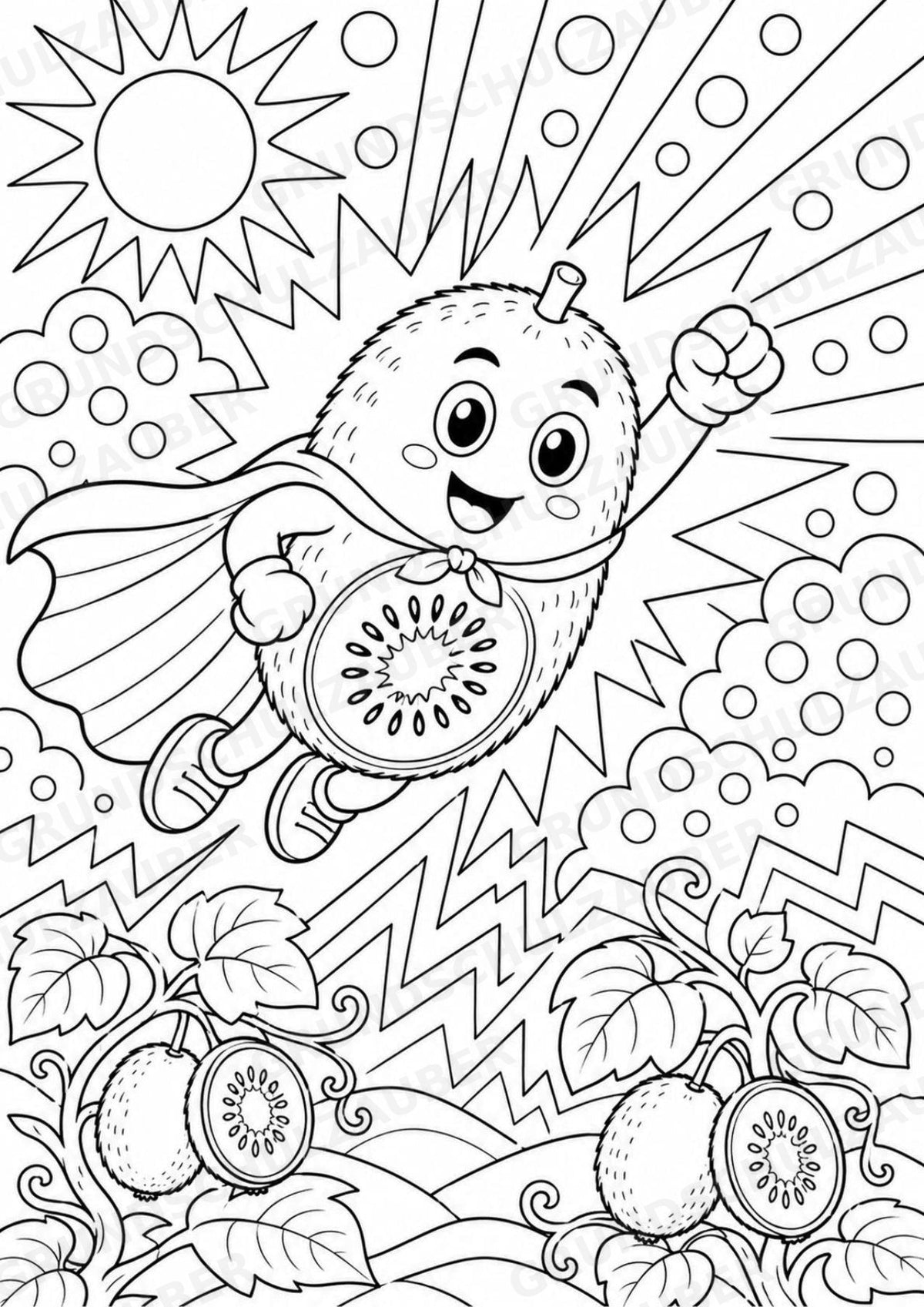 Kiwi POP Art Ausmalbilder 15 Malvorlagen – Materialseite 8