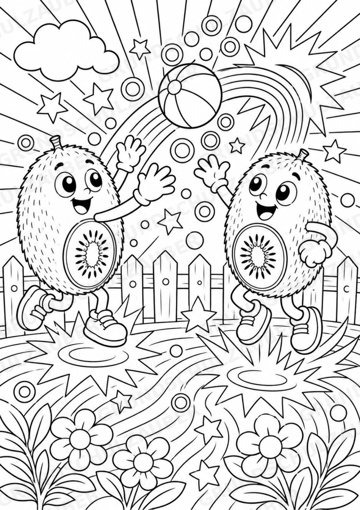 Kiwi POP Art Ausmalbilder 15 Malvorlagen – Materialseite 9