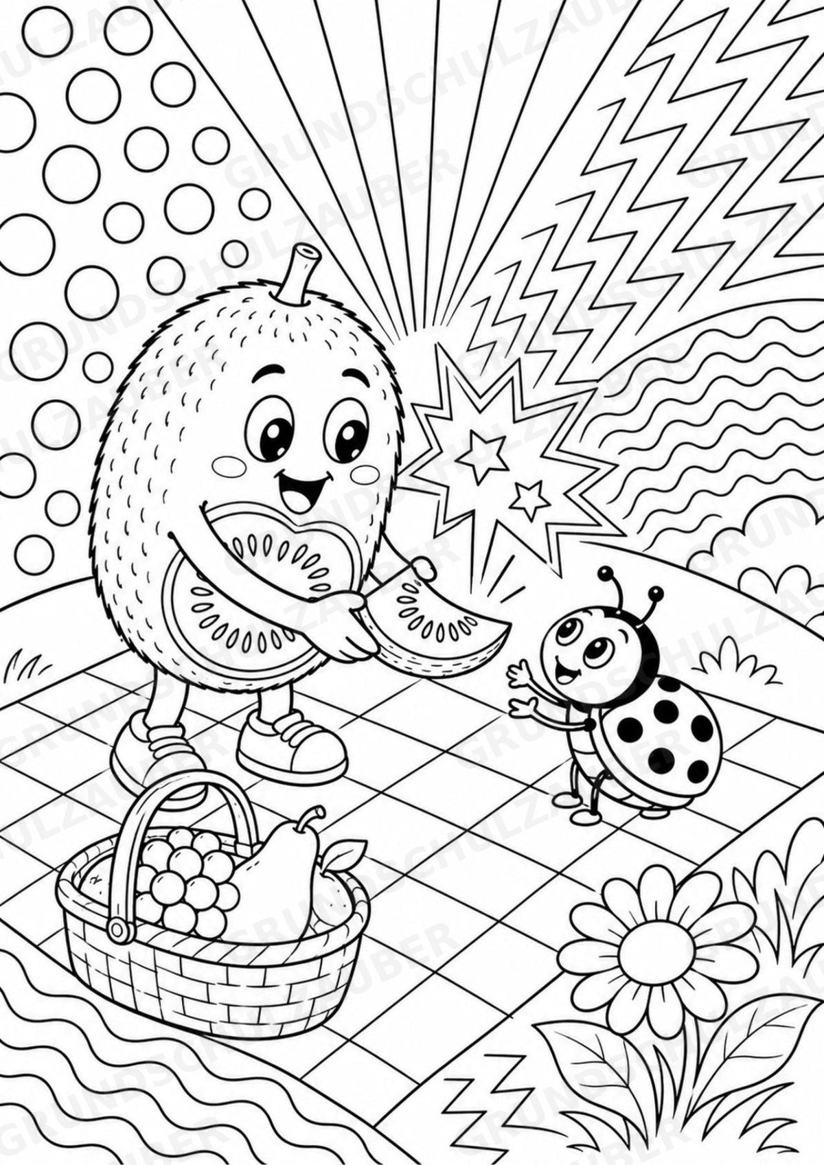 Kiwi POP Art Ausmalbilder 15 Malvorlagen – Materialseite 14