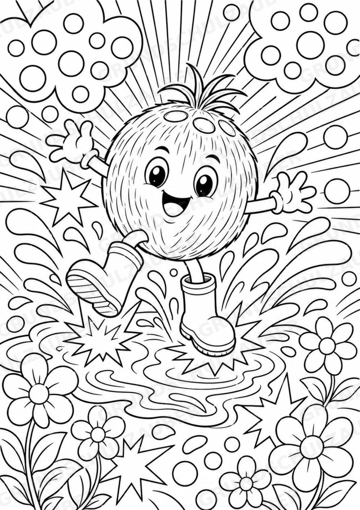 Kokosnuss POP Art Ausmalbilder 15 Malvorlagen – Materialseite 5