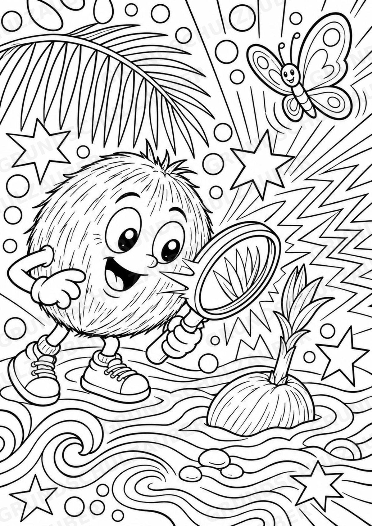 Kokosnuss POP Art Ausmalbilder 15 Malvorlagen – Materialseite 9