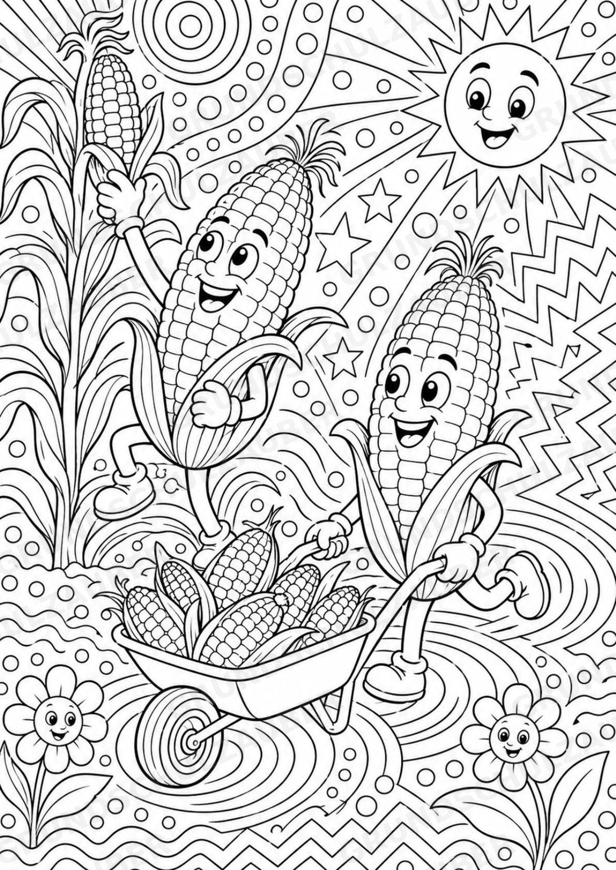 Mais POP Art Ausmalbilder 15 Malvorlagen – Materialseite 5