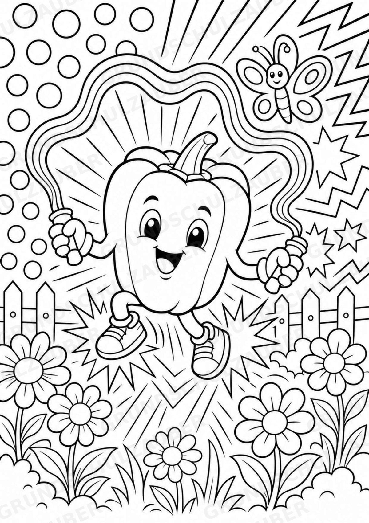 Paprika POP Art Ausmalbilder 15 Malvorlagen – Materialseite 3