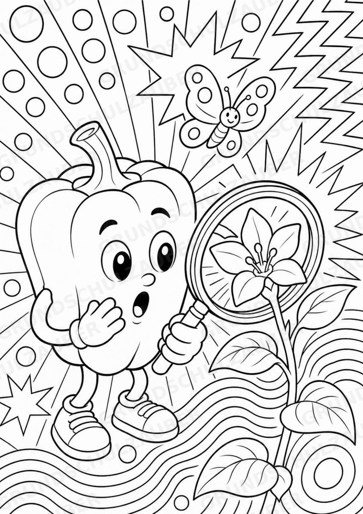 Paprika POP Art Ausmalbilder 15 Malvorlagen – Materialseite 6