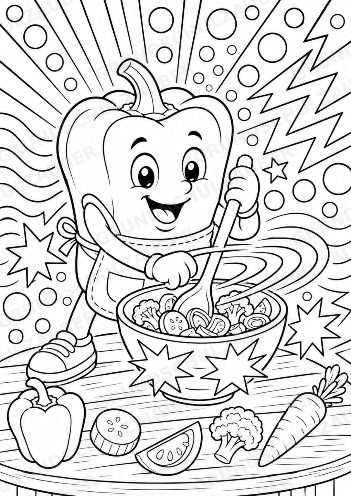 Paprika POP Art Ausmalbilder 15 Malvorlagen – Materialseite 8