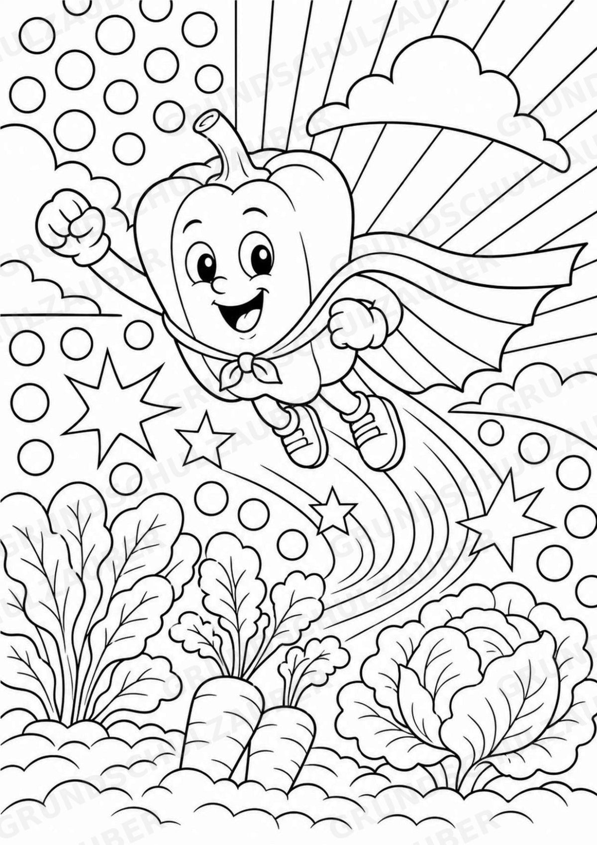 Paprika POP Art Ausmalbilder 15 Malvorlagen – Materialseite 10