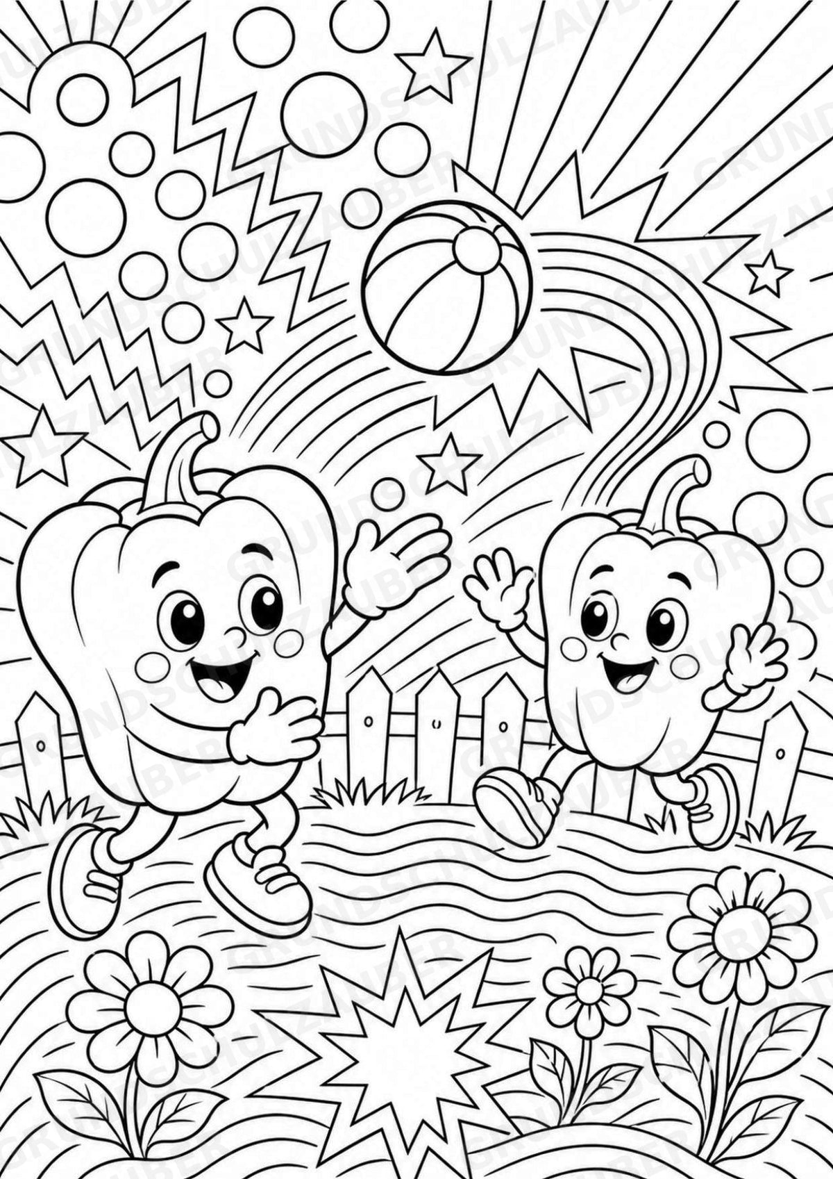 Paprika POP Art Ausmalbilder 15 Malvorlagen – Materialseite 11