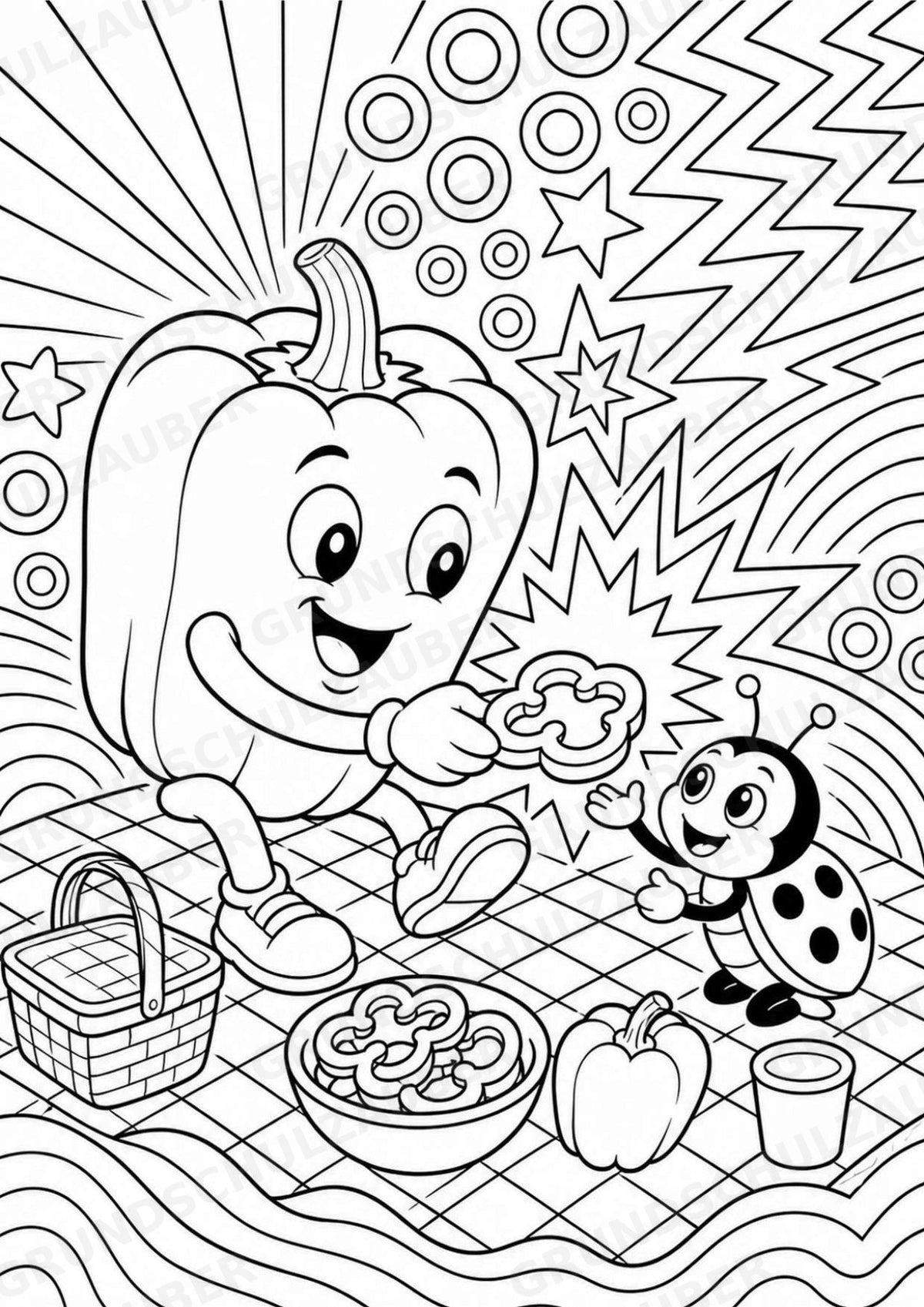 Paprika POP Art Ausmalbilder 15 Malvorlagen – Materialseite 12