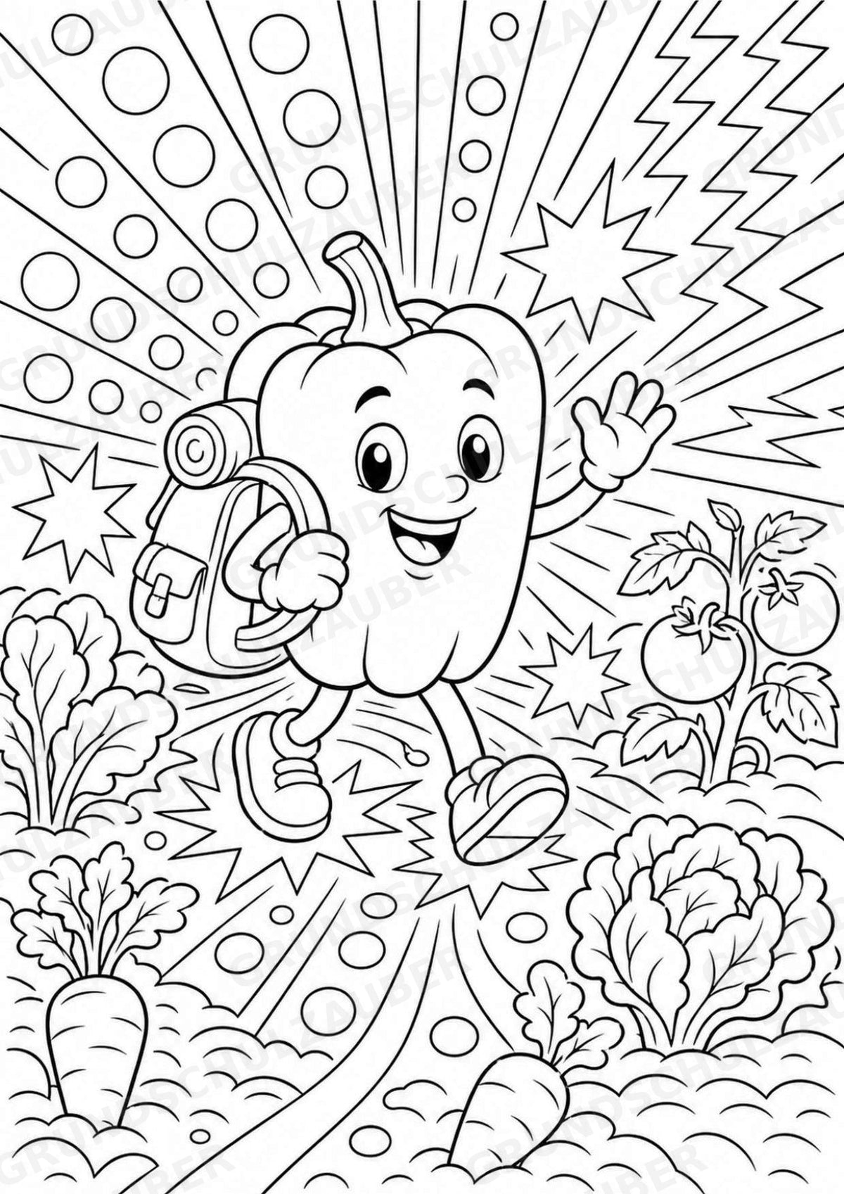 Paprika POP Art Ausmalbilder 15 Malvorlagen – Materialseite 16