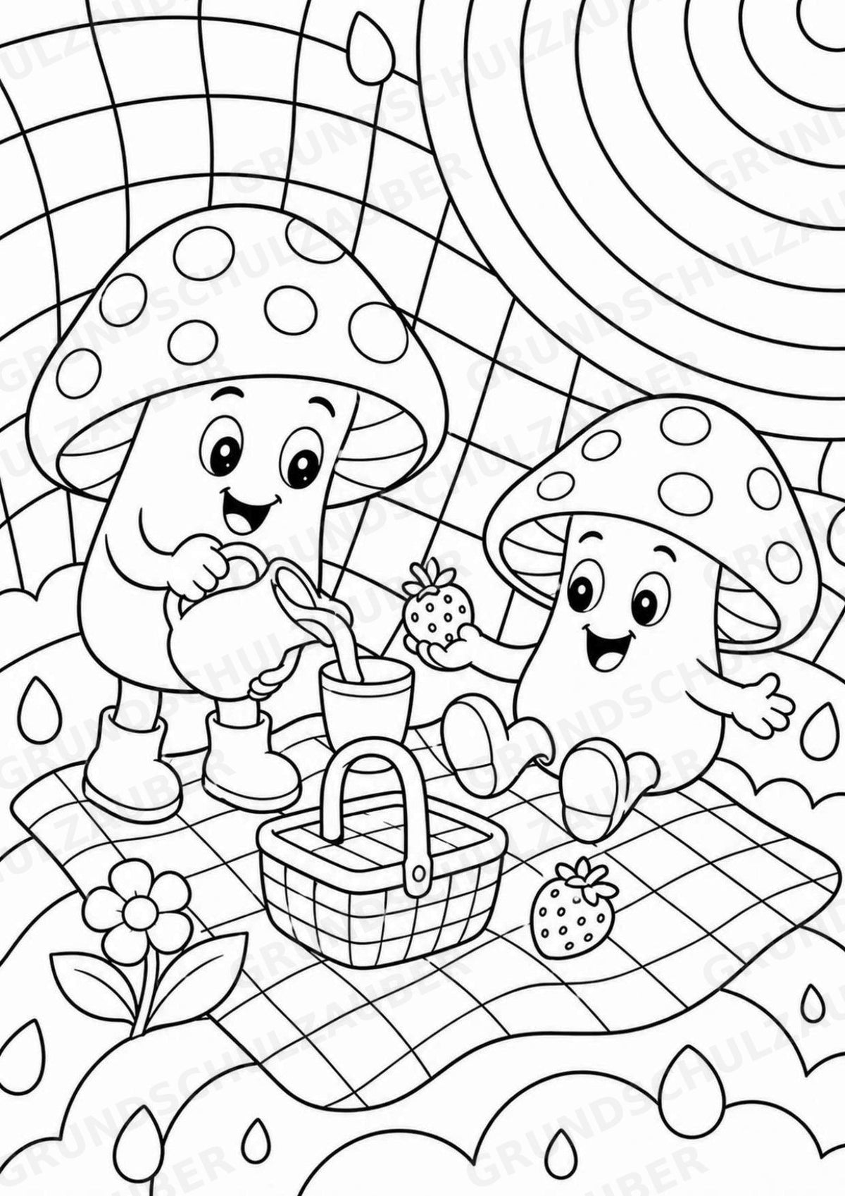 Pilze POP Art Ausmalbilder 15 Malvorlagen – Materialseite 5