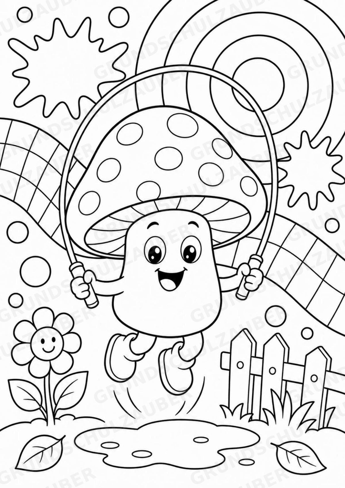 Pilze POP Art Ausmalbilder 15 Malvorlagen – Materialseite 9