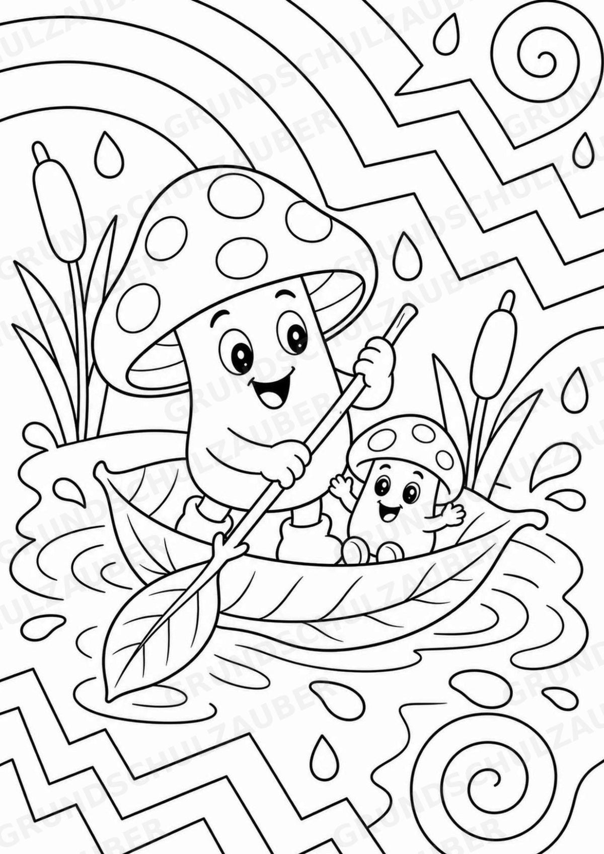Pilze POP Art Ausmalbilder 15 Malvorlagen – Materialseite 16