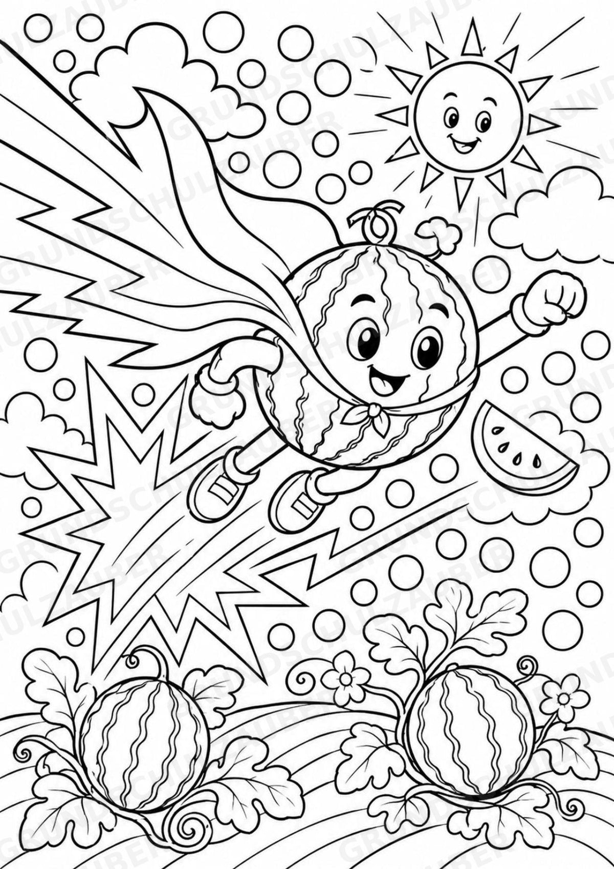 Wassermelone POP Art Ausmalbilder 15 Malvorlagen – Materialseite 10