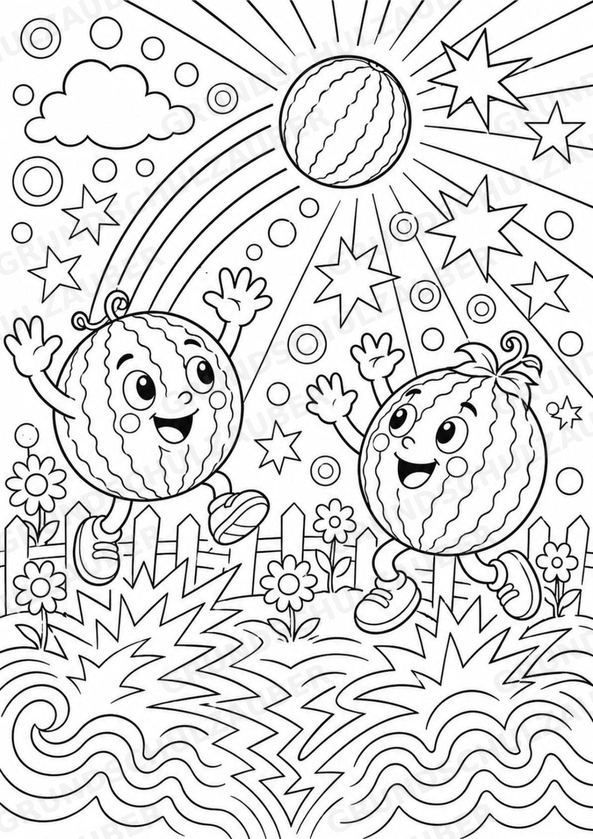 Wassermelone POP Art Ausmalbilder 15 Malvorlagen – Materialseite 11