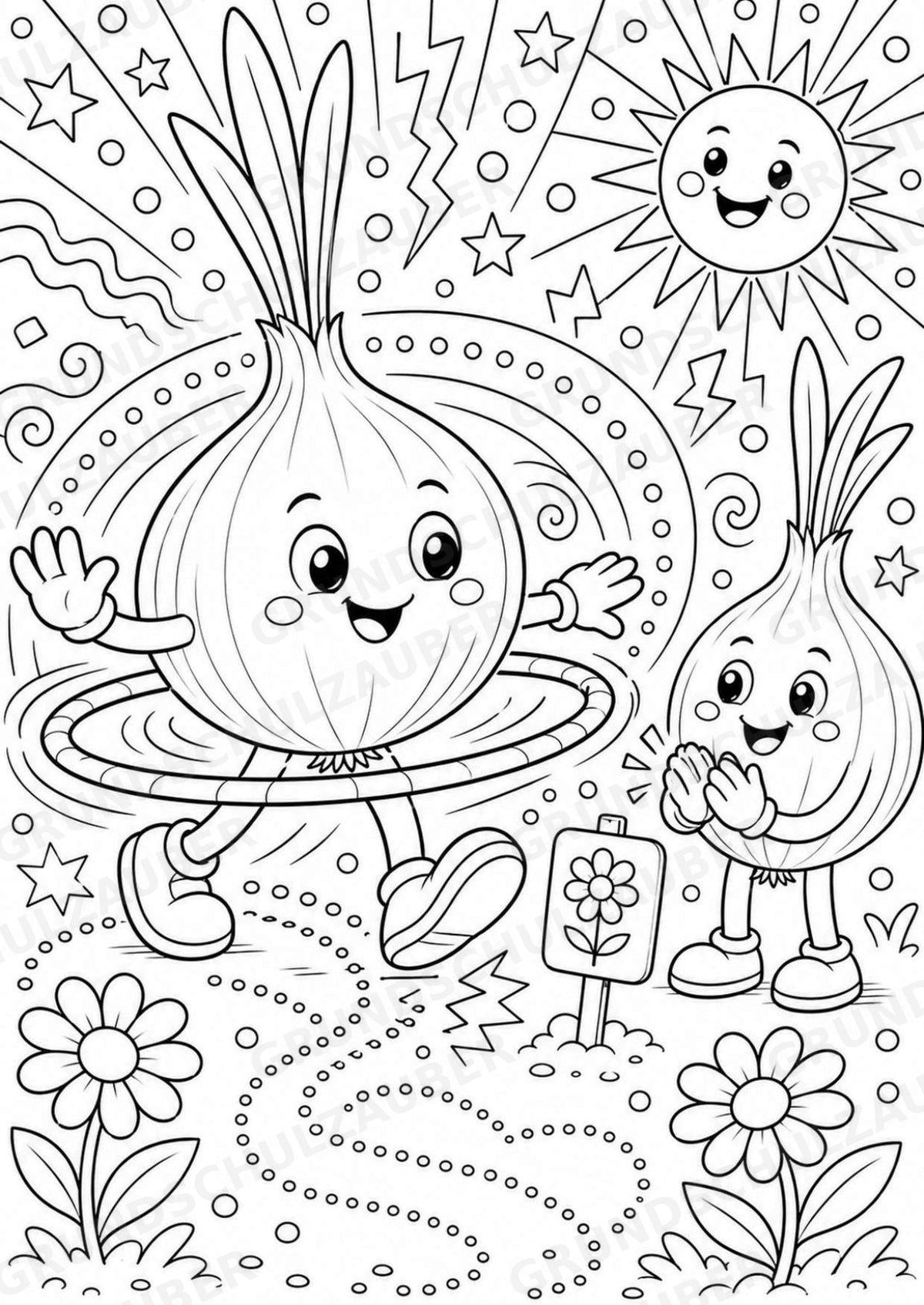 Zwiebel POP Art Ausmalbilder 15 Malvorlagen – Materialseite 3