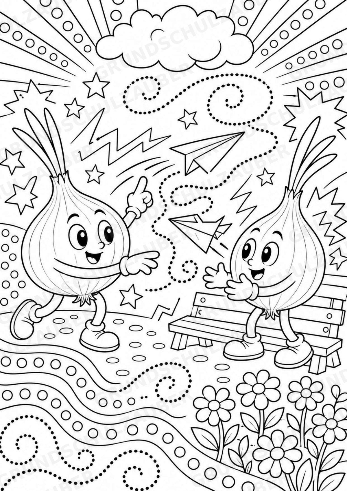 Zwiebel POP Art Ausmalbilder 15 Malvorlagen – Materialseite 6
