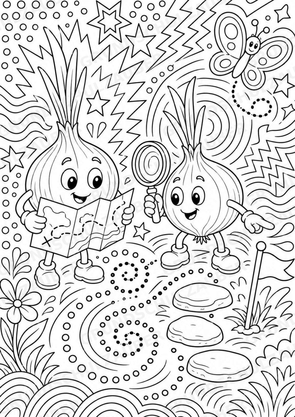 Zwiebel POP Art Ausmalbilder 15 Malvorlagen – Materialseite 9