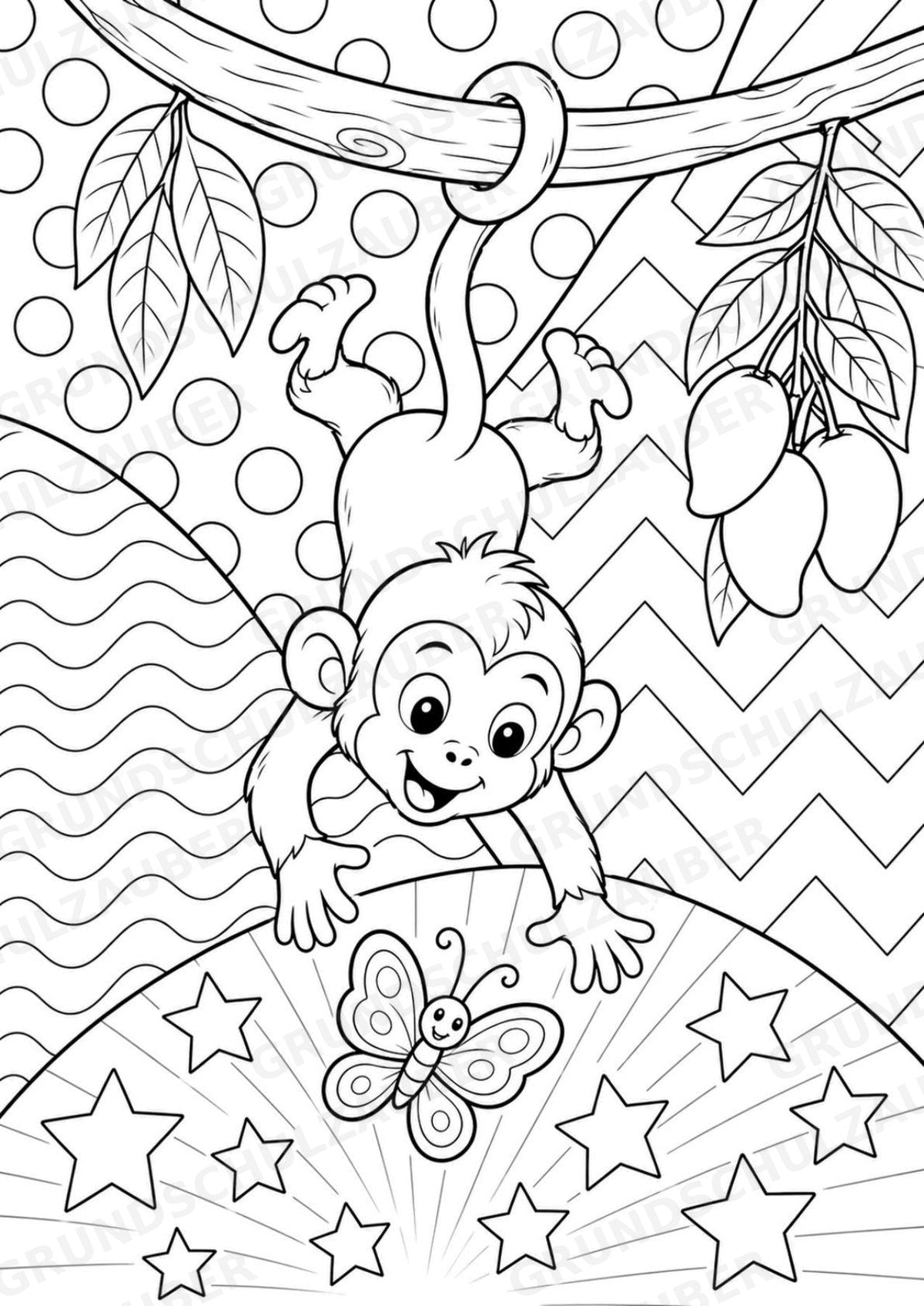 Affe POP Art Ausmalbilder 15 Malvorlagen – Materialseite 10