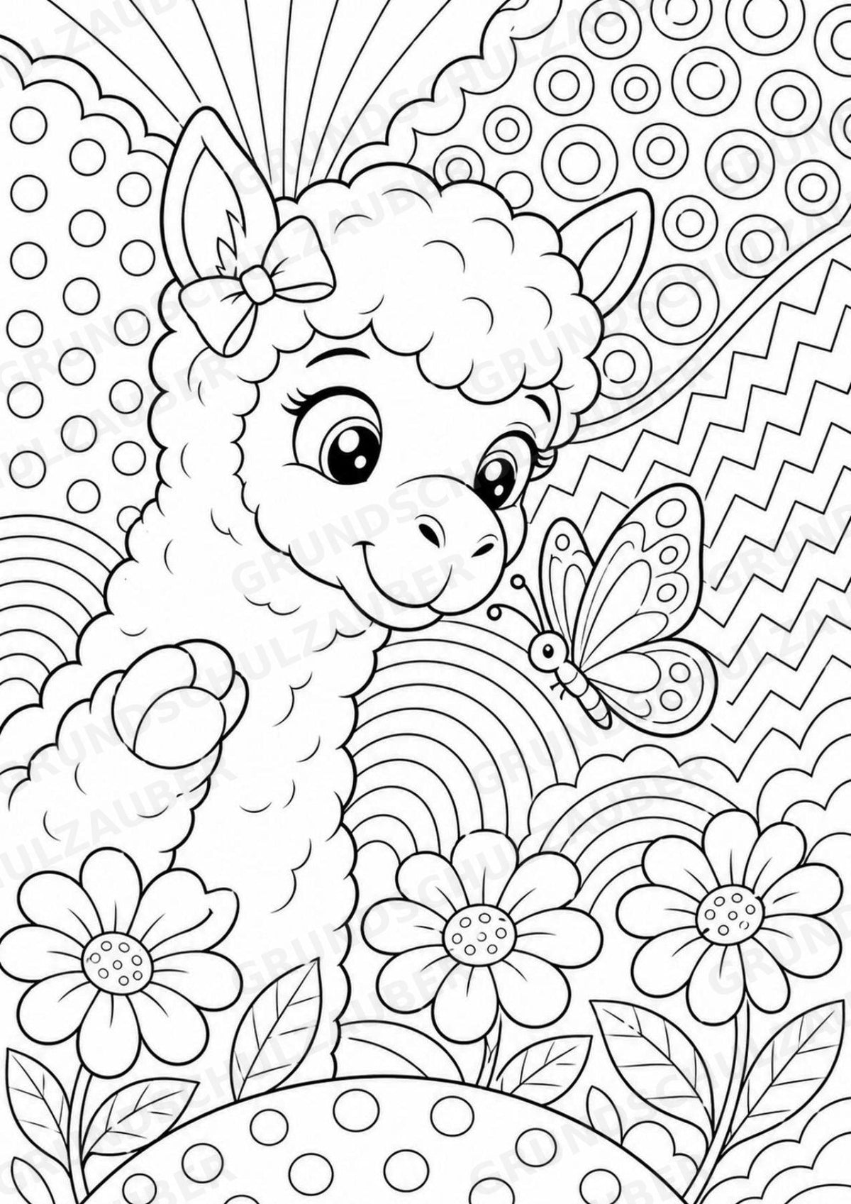Alpaka POP Art Ausmalbilder 15 Malvorlagen – Materialseite 11