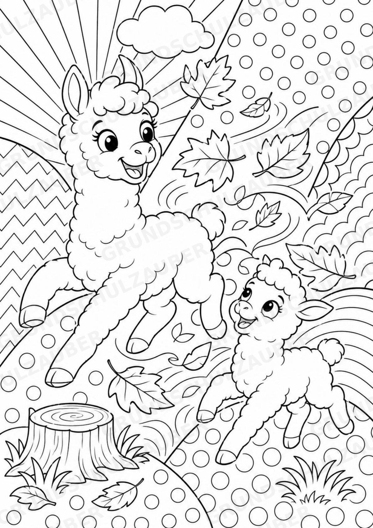 Alpaka POP Art Ausmalbilder 15 Malvorlagen – Materialseite 12