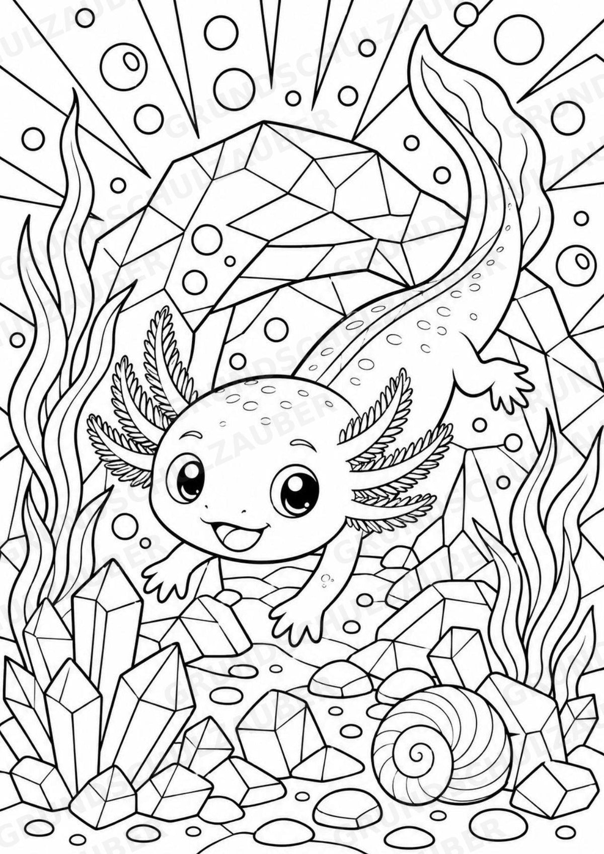 Axolotl POP Art Ausmalbilder 15 Malvorlagen – Materialseite 8