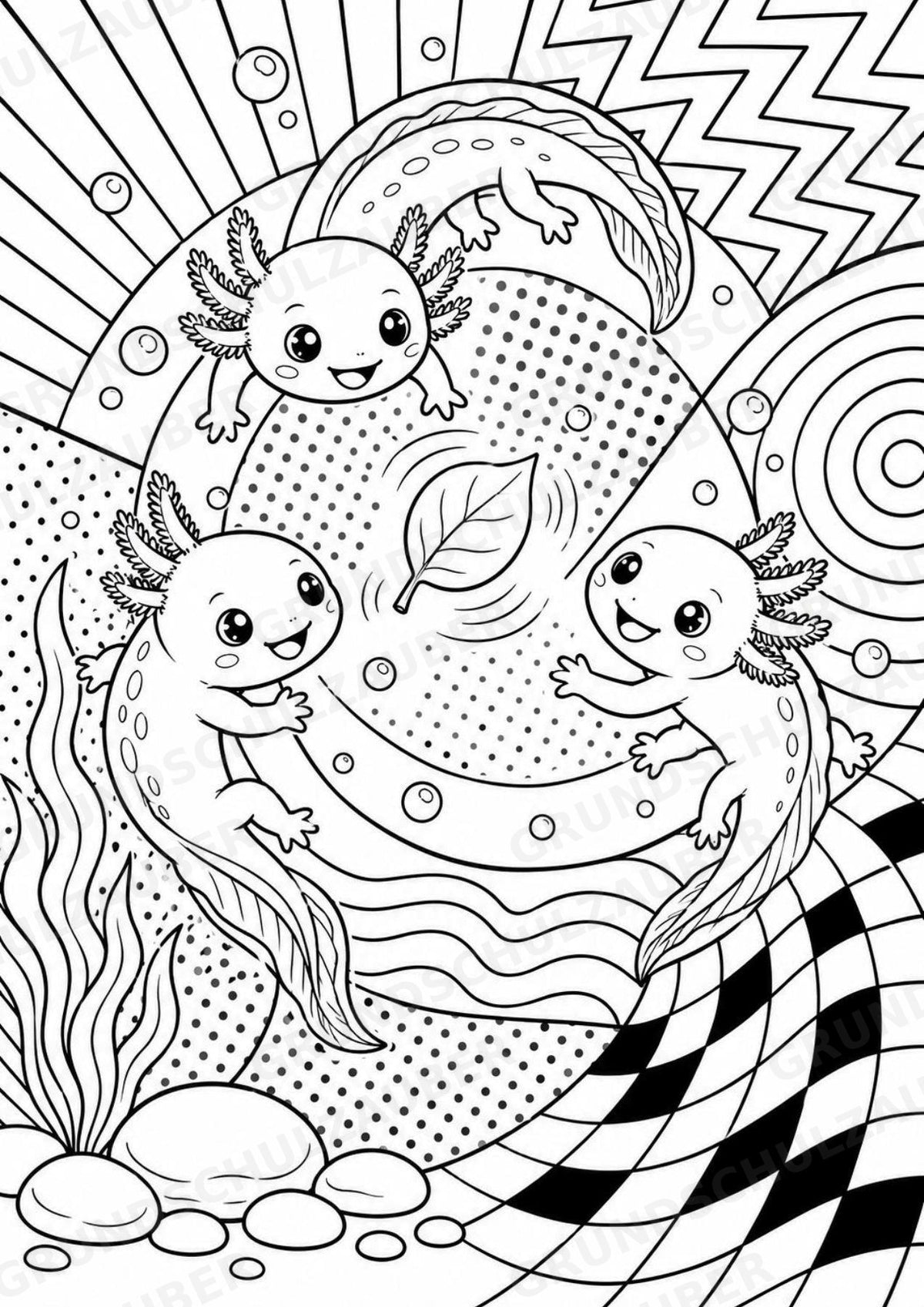Axolotl POP Art Ausmalbilder 15 Malvorlagen – Materialseite 14
