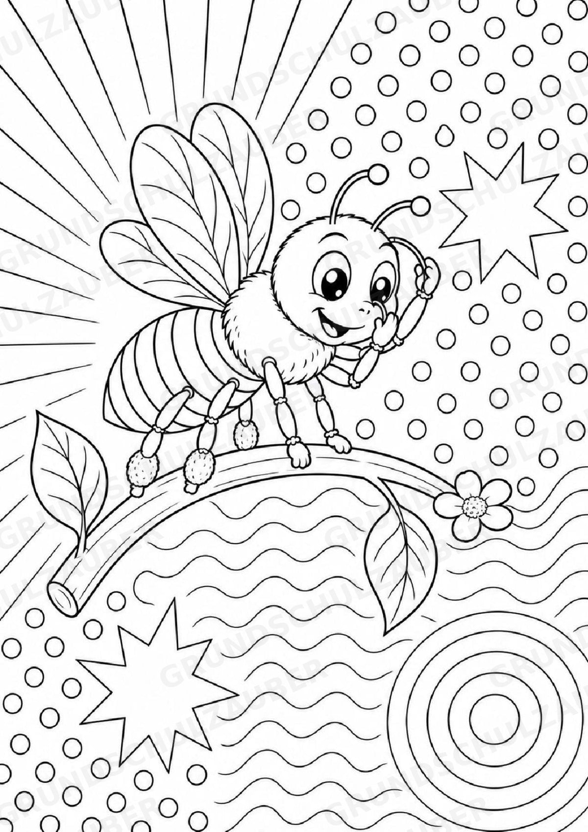 Biene POP Art Ausmalbilder 15 Malvorlagen – Materialseite 9