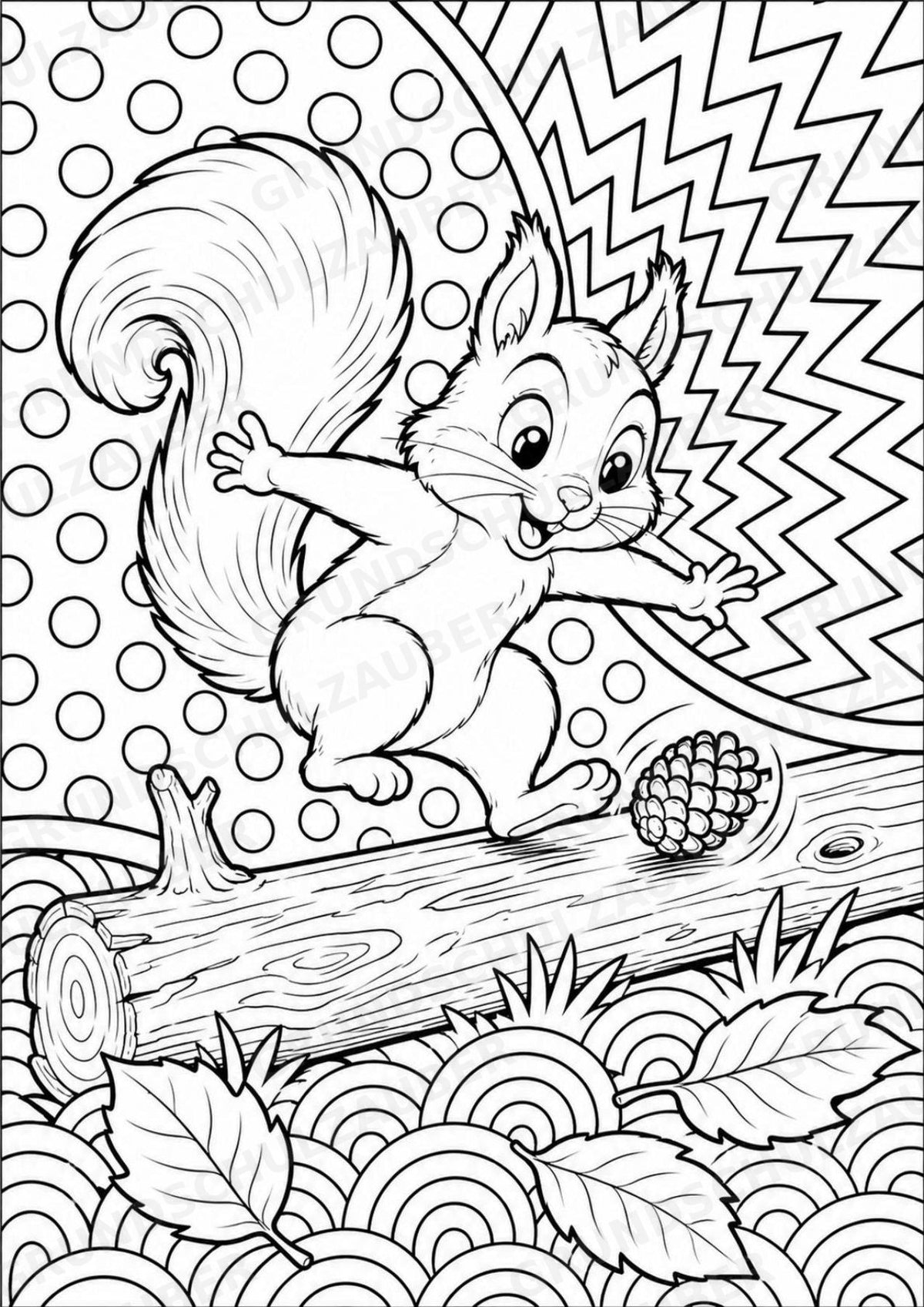 Eichhörnchen POP Art Ausmalbilder 15 Malvorlagen – Materialseite 3