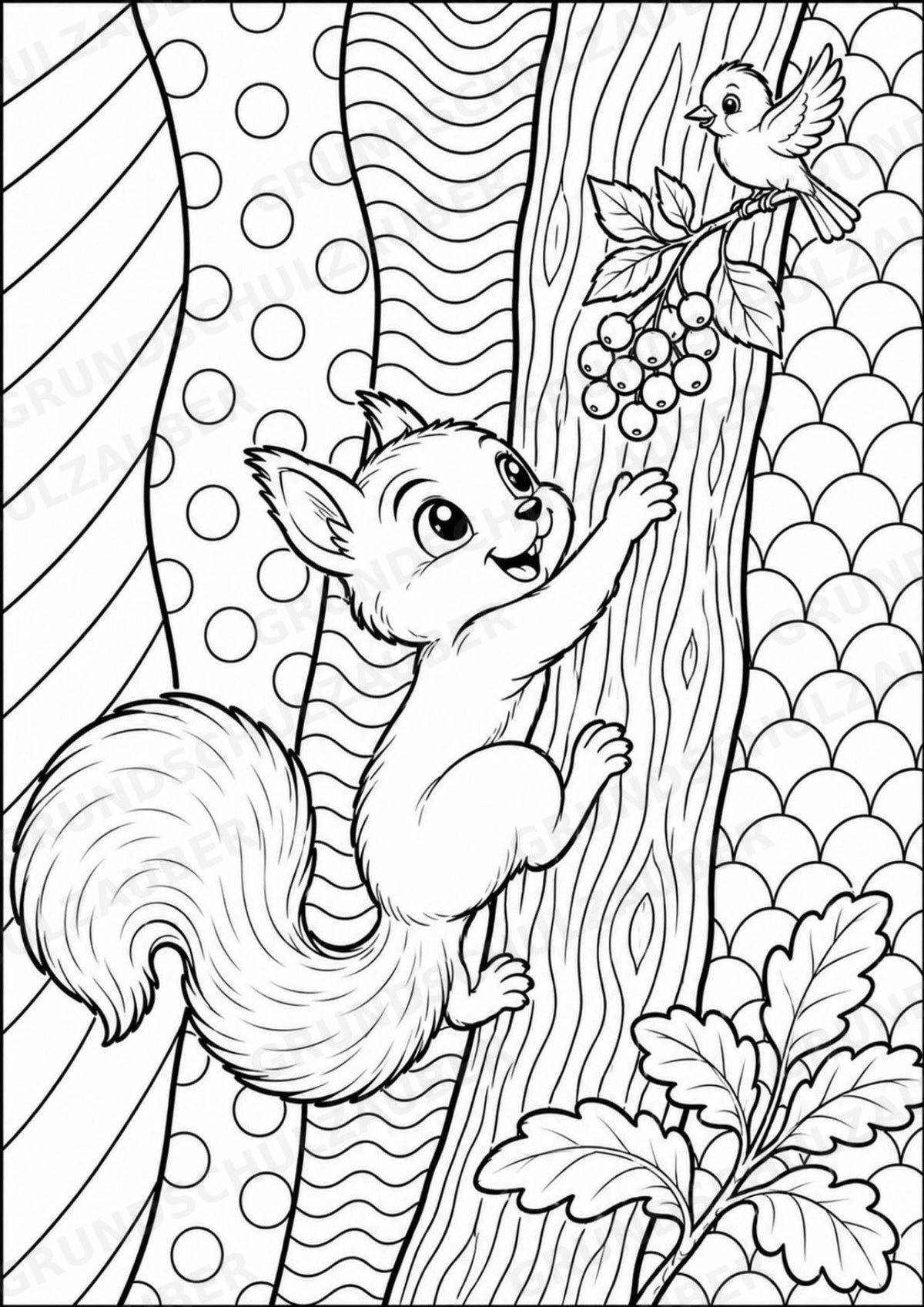 Eichhörnchen POP Art Ausmalbilder 15 Malvorlagen – Materialseite 6